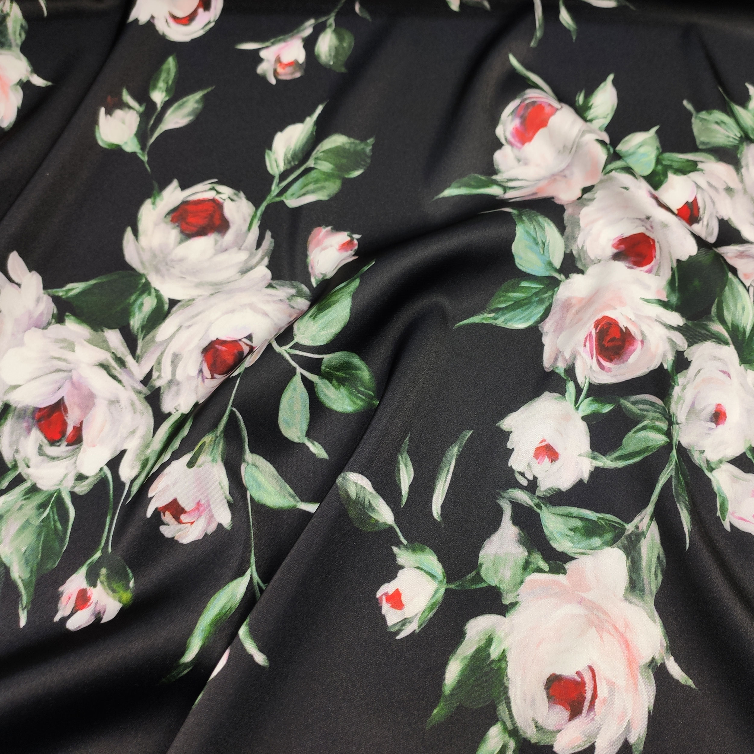 Satin Set High Fashion Rose Background Black