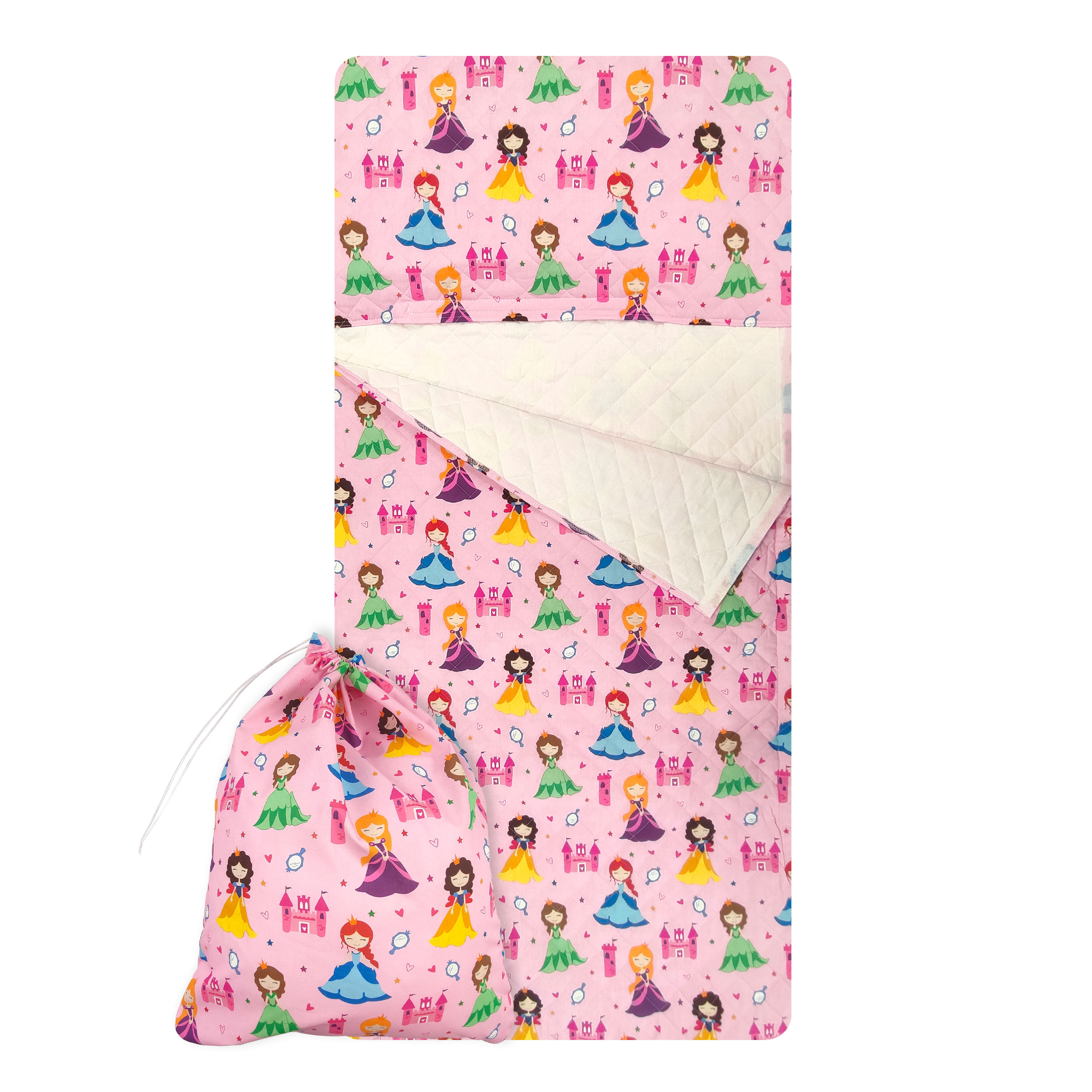 Sac de couchage Princesses Fond rose