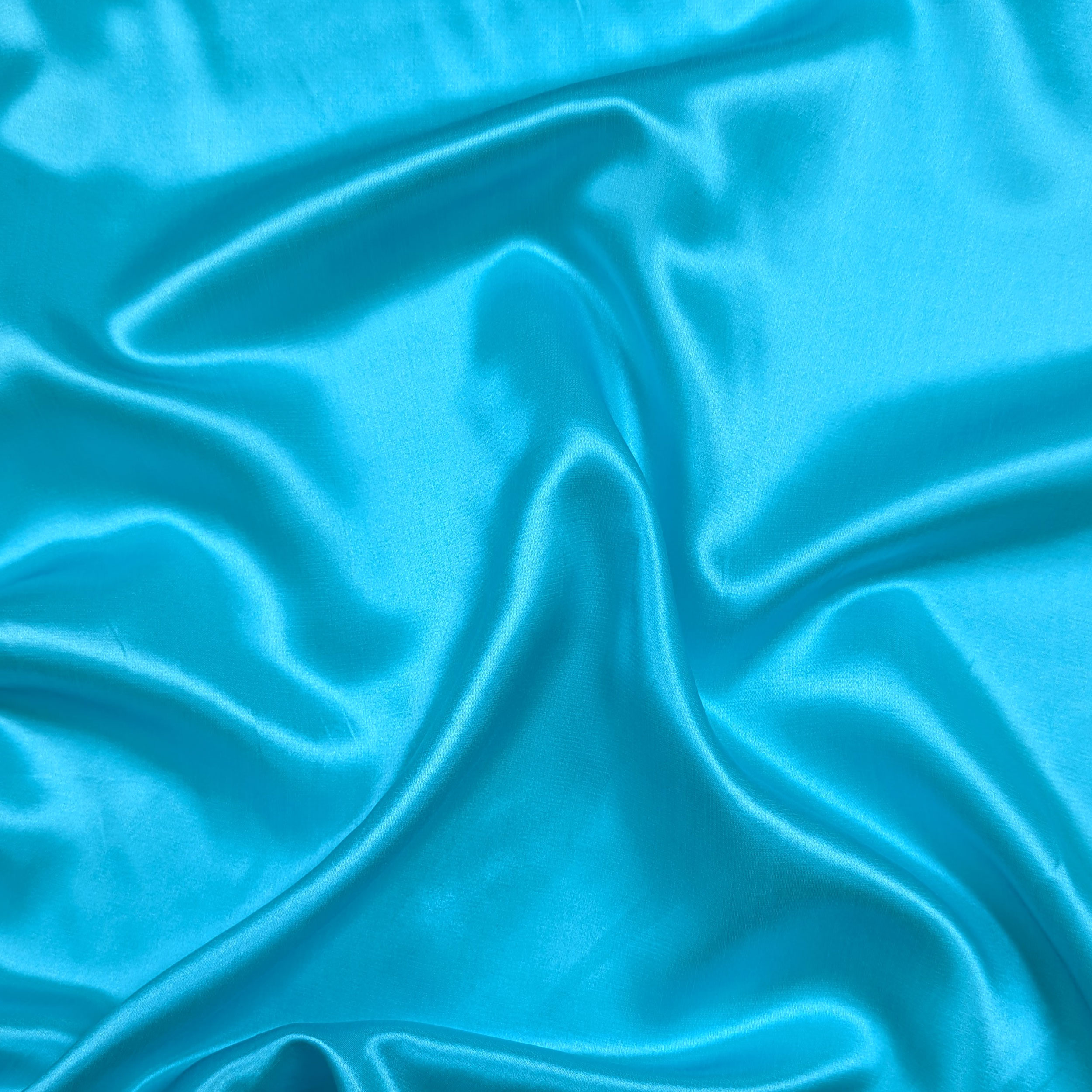 Turquoise Silk and Cotton Satin Image