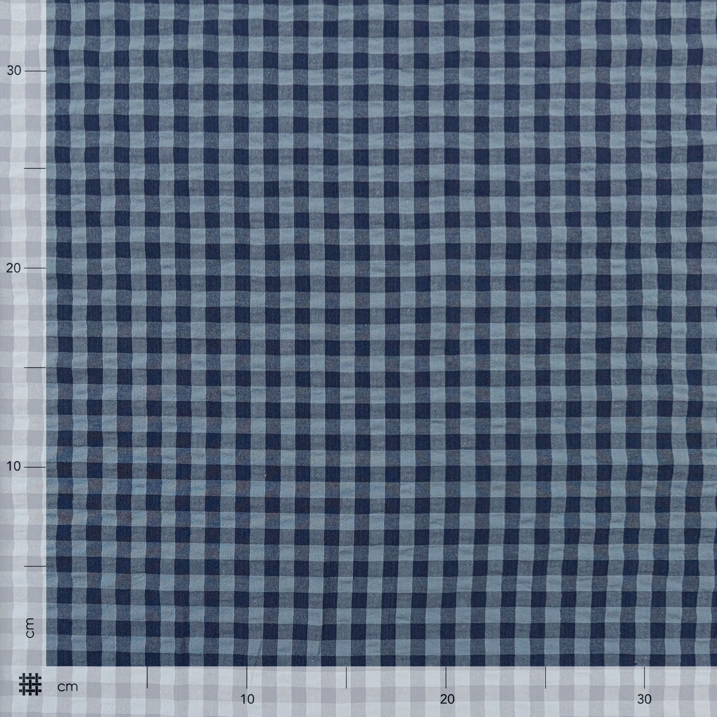 Cotton Poplin Checked Blue Tones Image