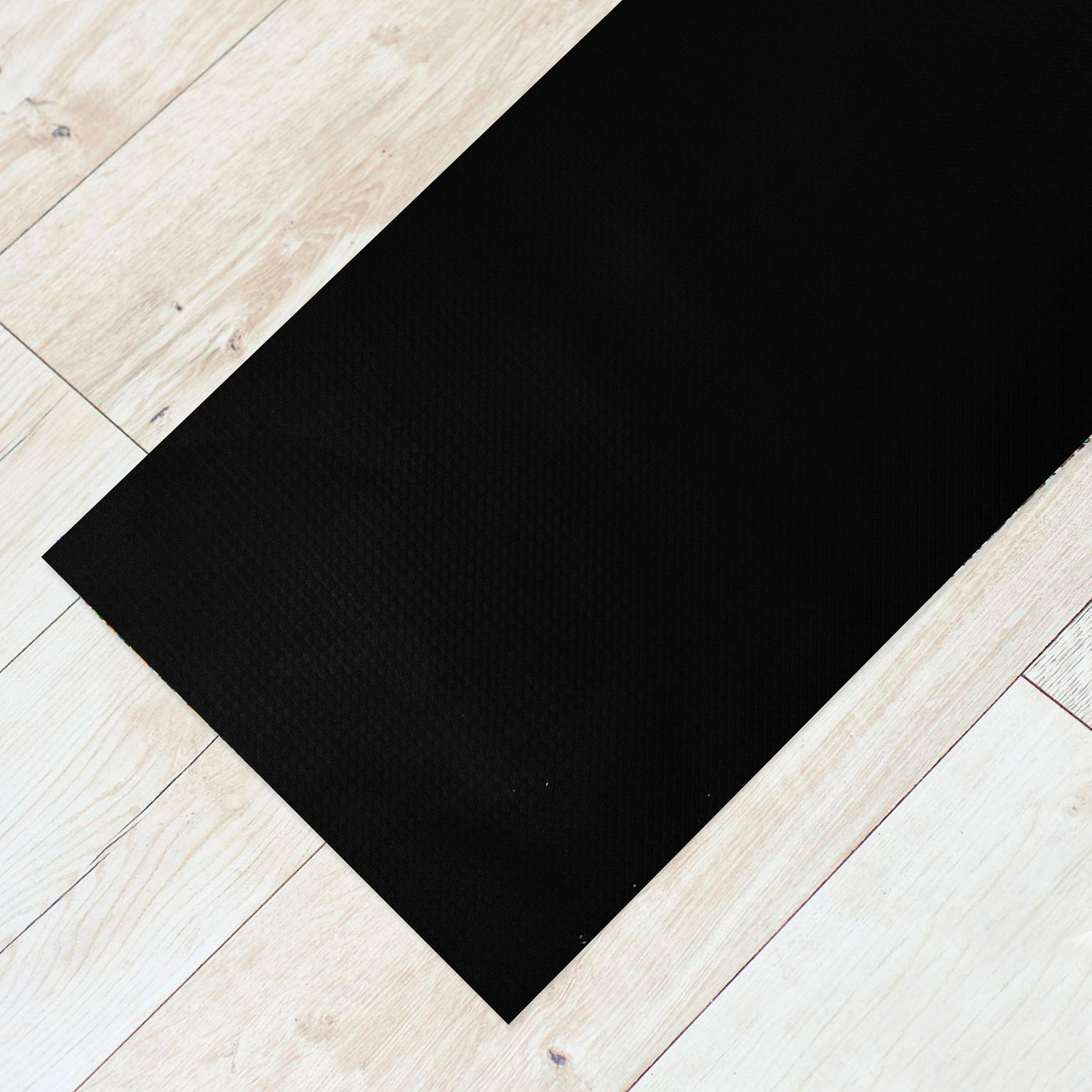 Alfombra antideslizante tejida negra