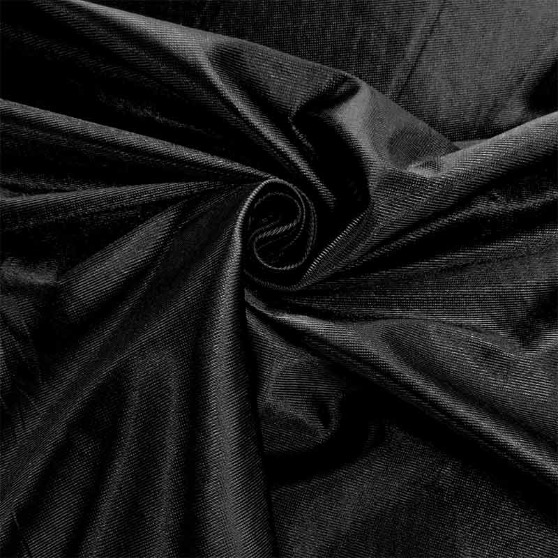 Tessuto Carnevale Raso Tipo Maglia Nero