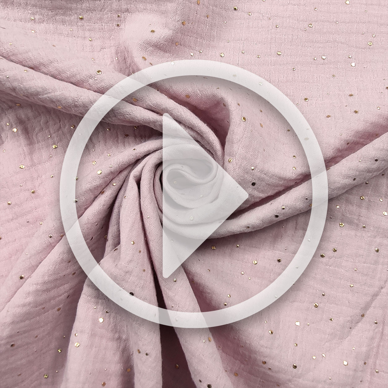 Gold Dots Old Rose Cotton Muslin  Image