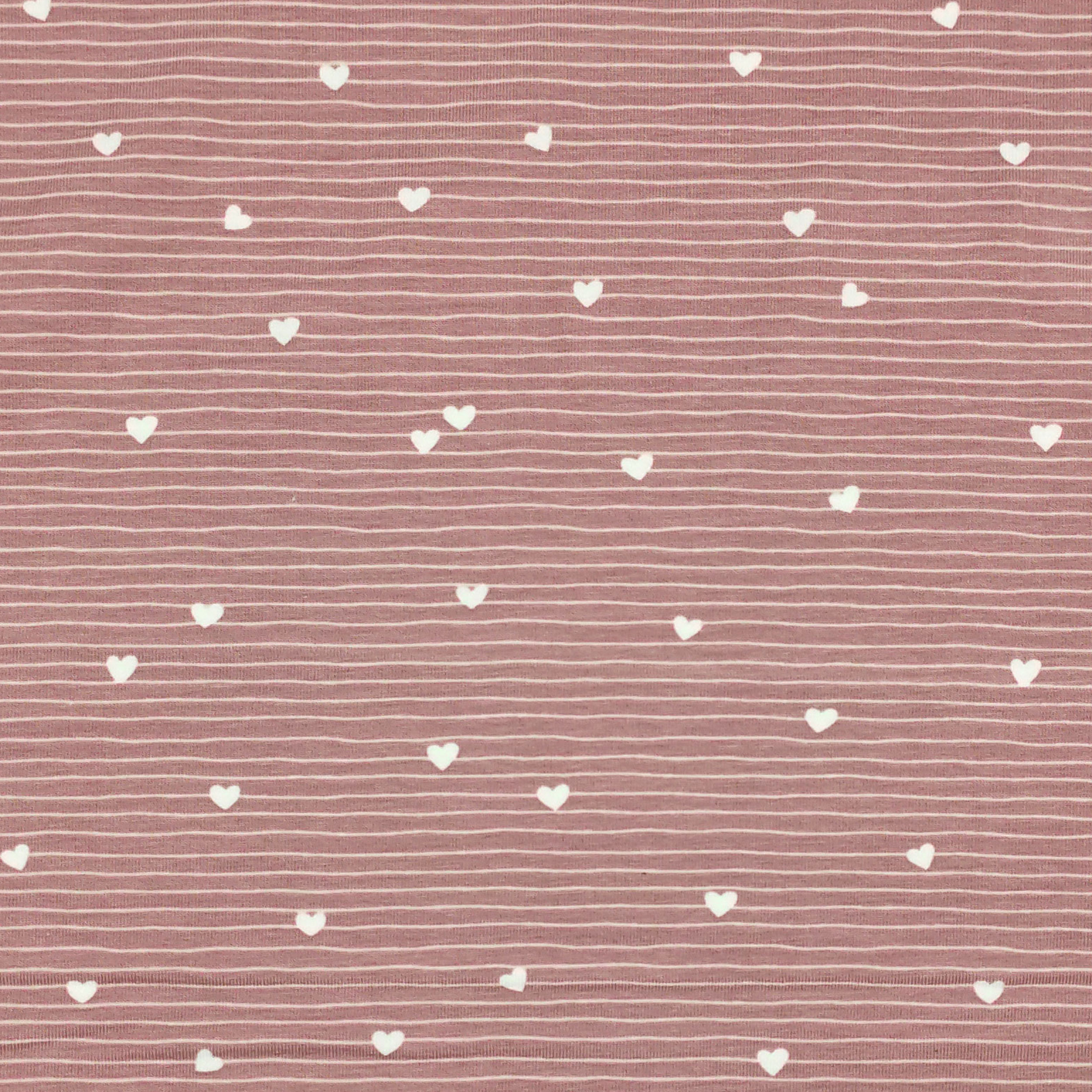 Mini Hearts Printed Cotton Jersey