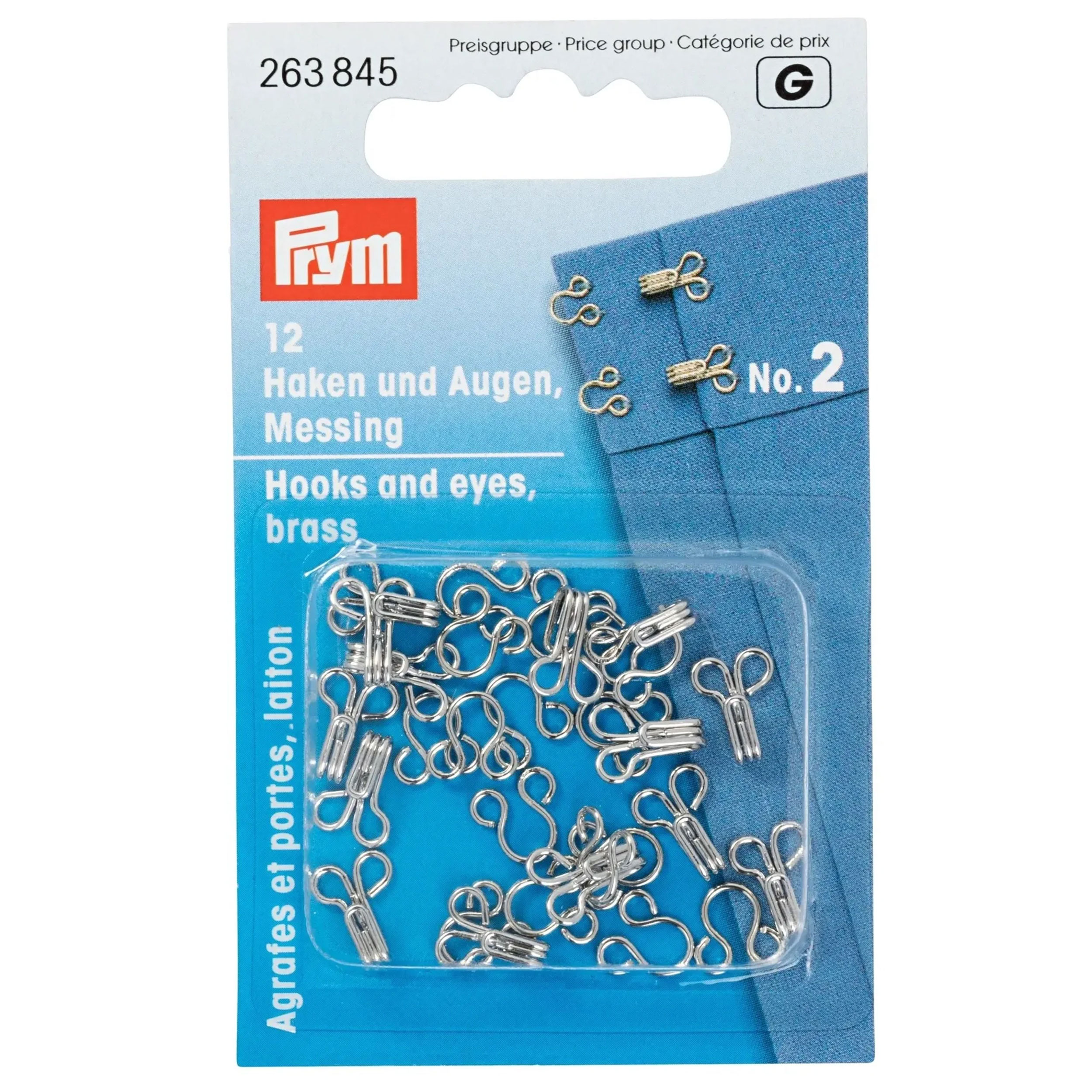 Haken und Ösen Silber Prym Nr. 2