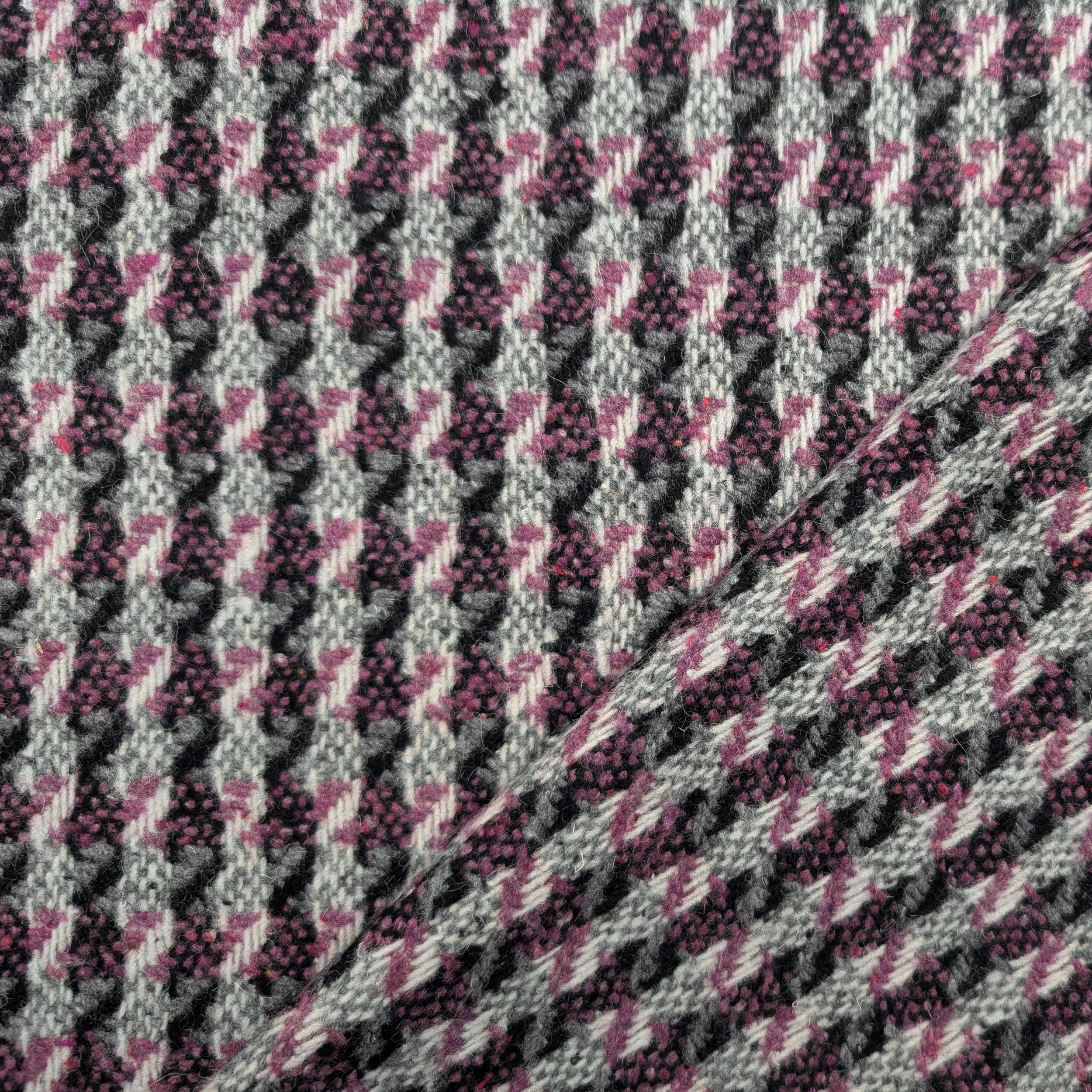 Wool Blend Abstract Stripes Pink and Black Image
