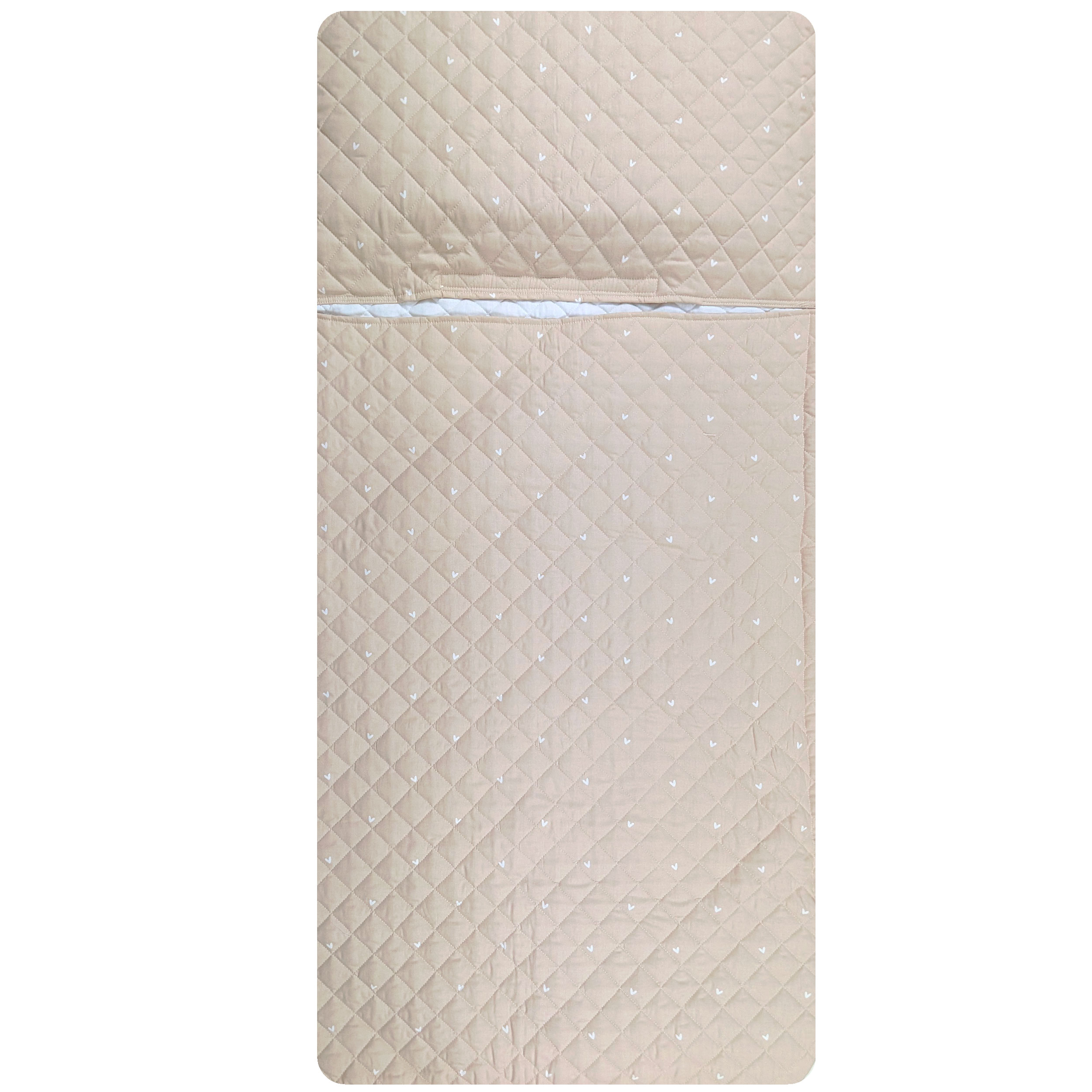 Sleeping Bag Hearts Background Beige Image