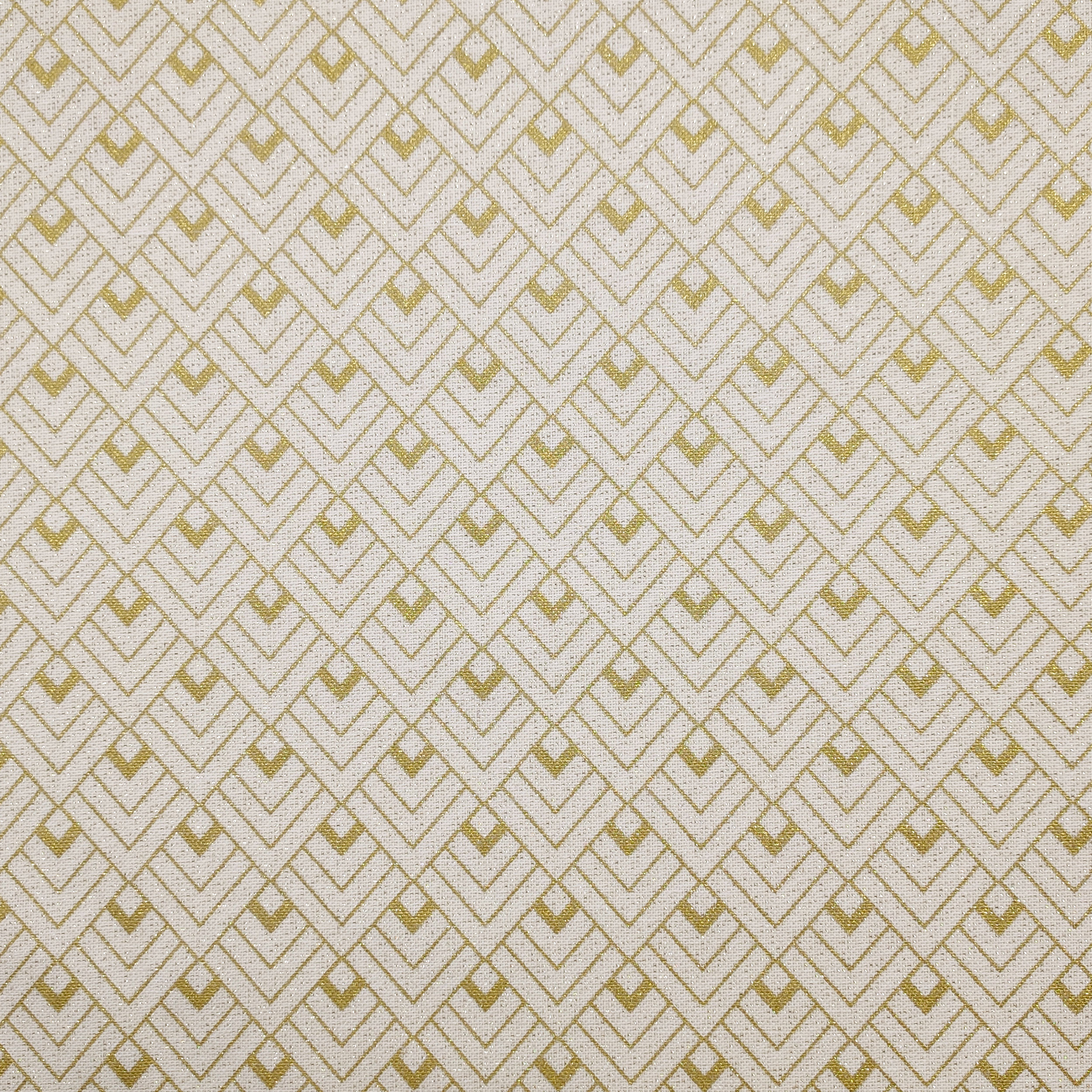 Tejido Panama Geometry Gold Lurex