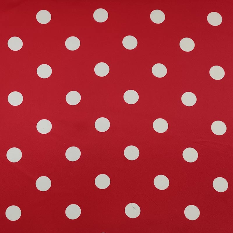 White Polka Dot Red Satin Image