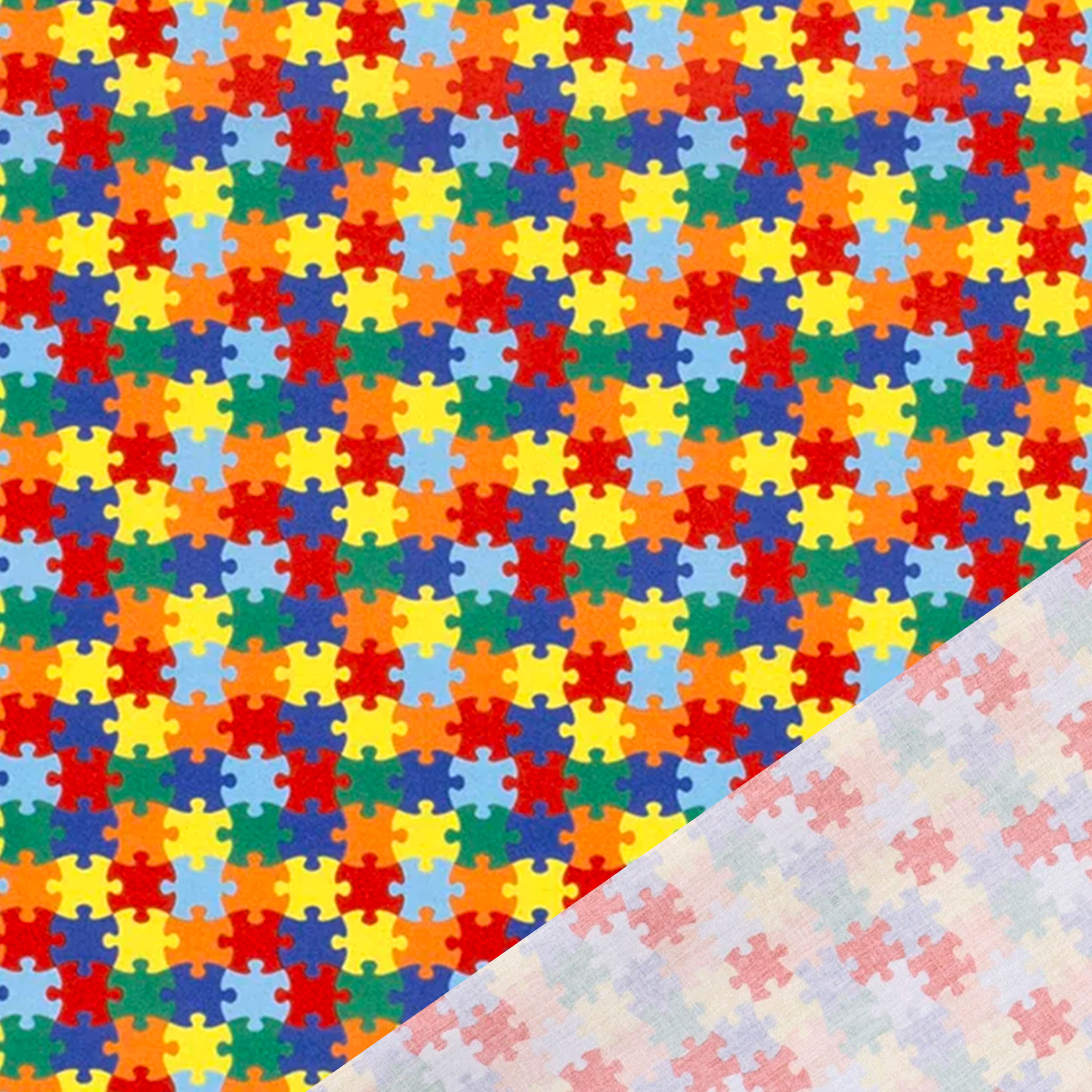 Popeline de coton Puzzle Fantasy Image