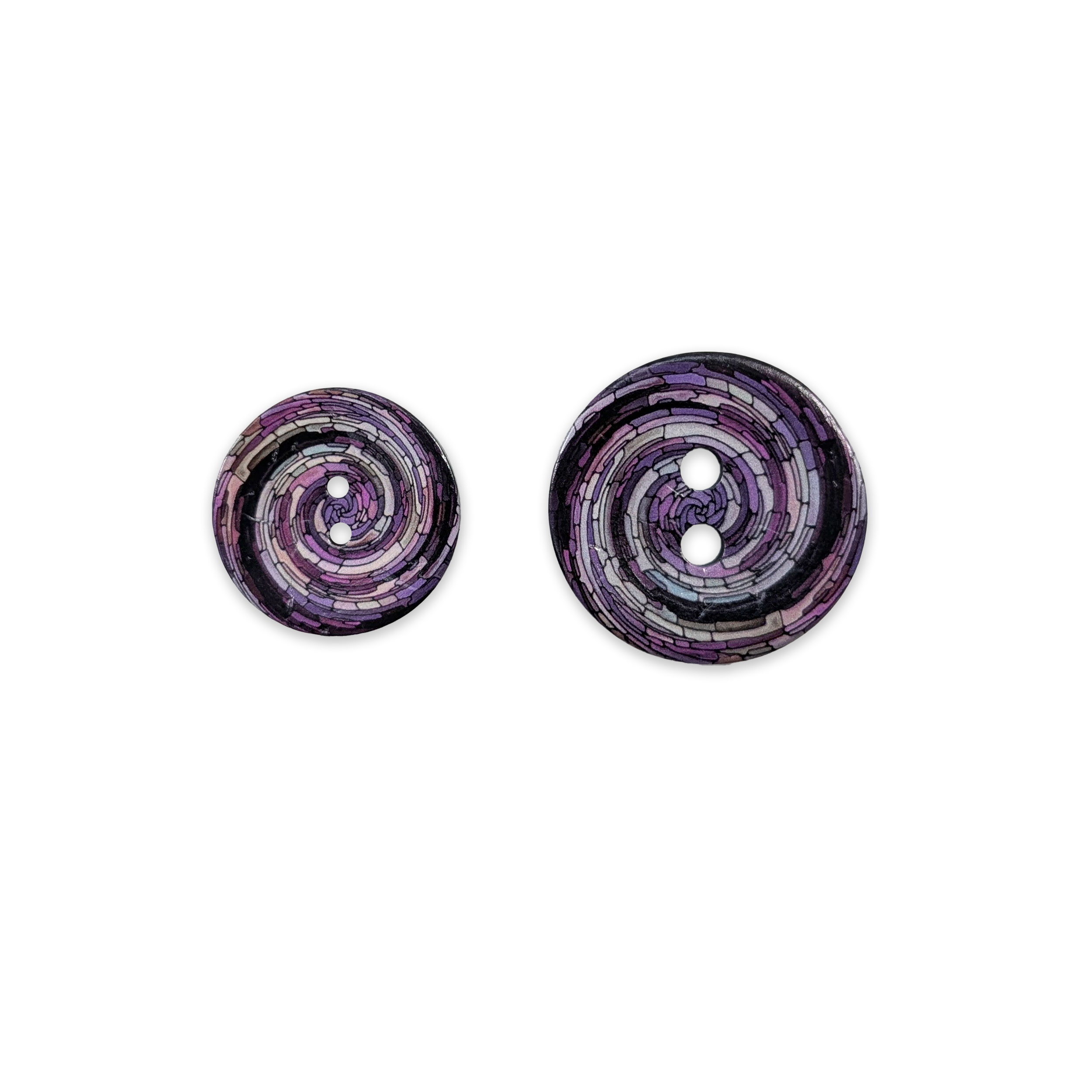 Purple Spiral Button 2 Holes Image