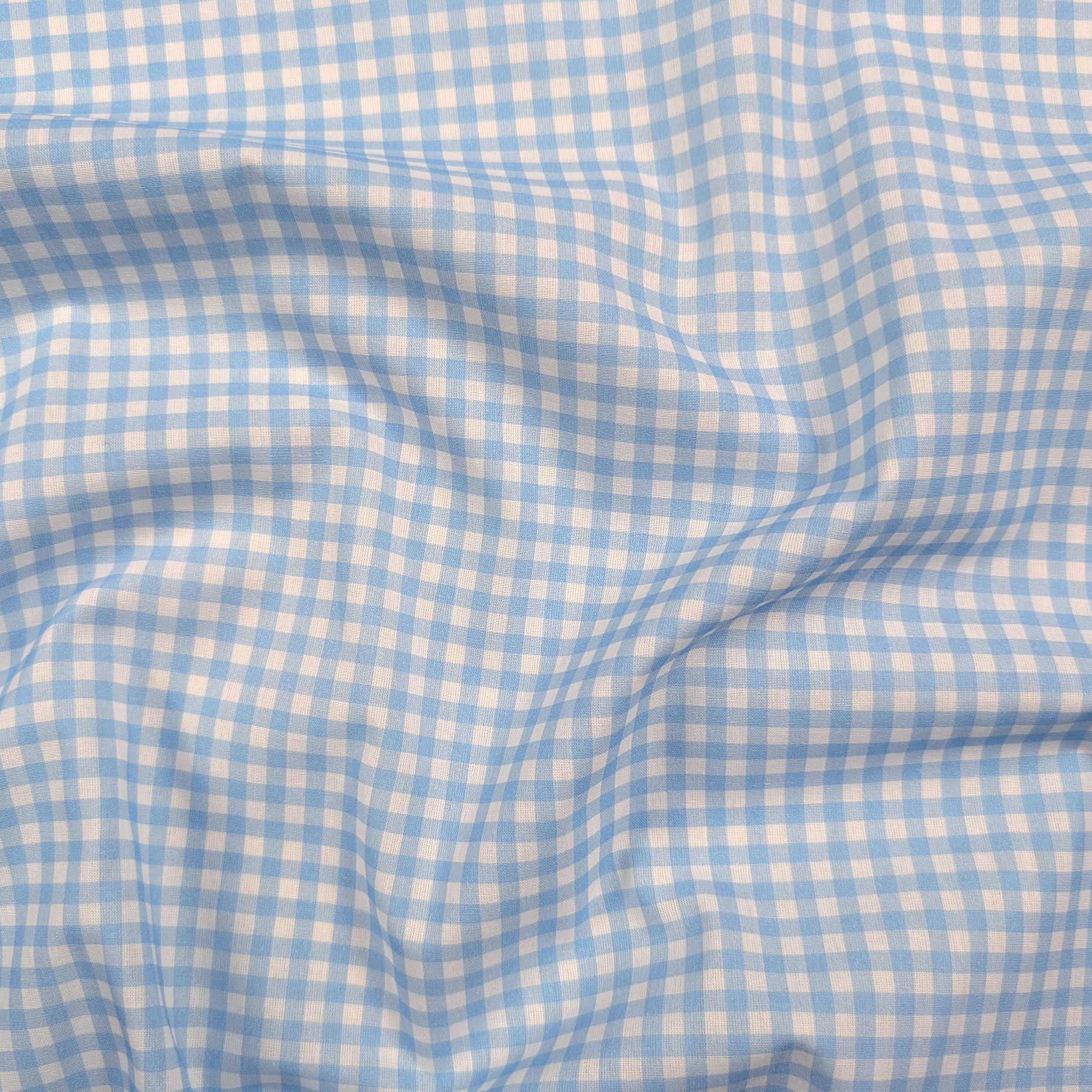 Dressmaking Gingham Cotton - Sky Blue Image