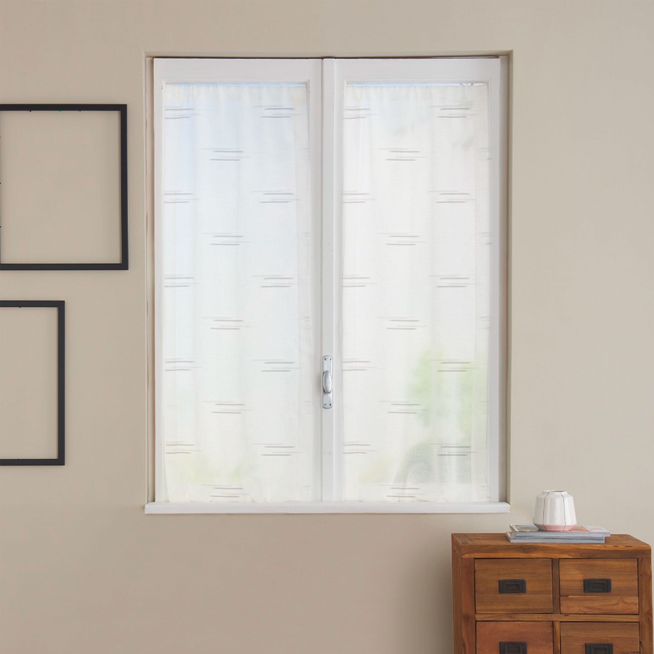 Curtain Fabric Striped Grey with Lurex Image