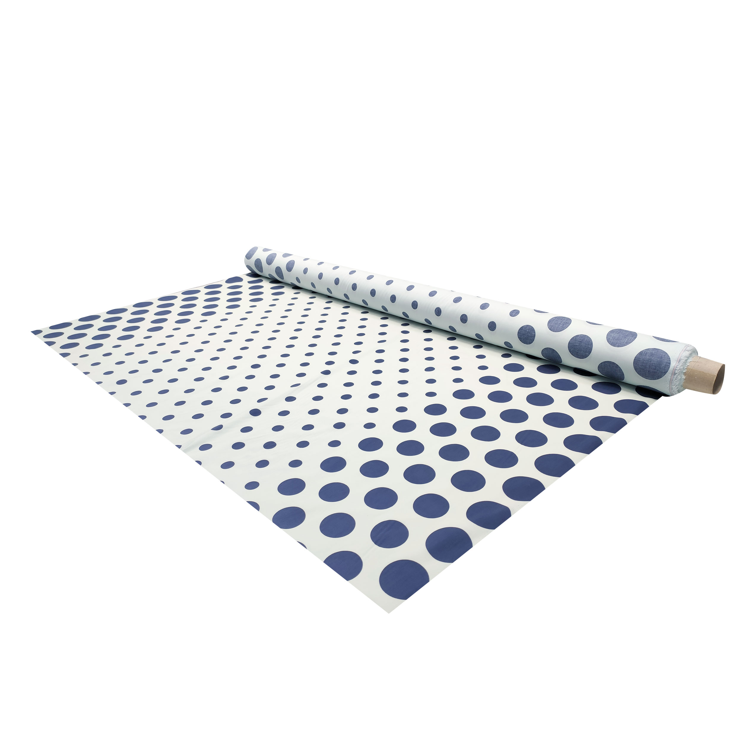 Baumwollsatin Große und kleine Polka Dots Hellblauer Hintergrund