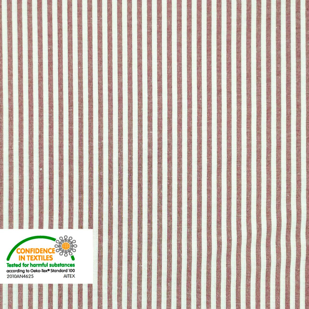 Tissu découpé teint en fil pour nappe rayée bordeaux 120x140 cm