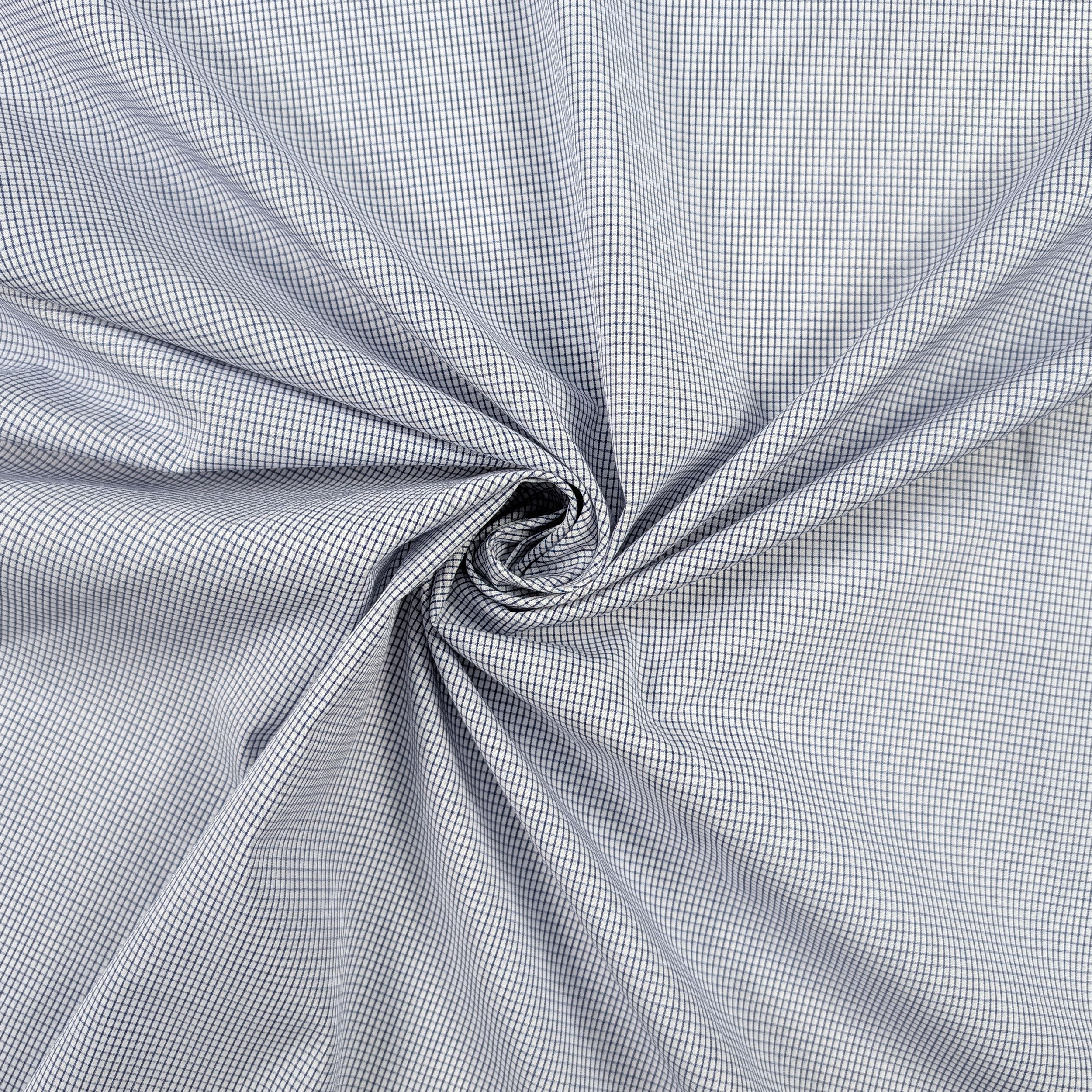 Cotton for shirting Quadrettini Avio Image