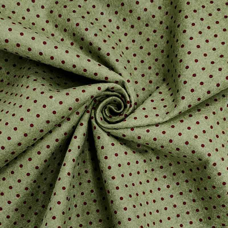 Soft Thin Felt - Burgundy Small Dots Image