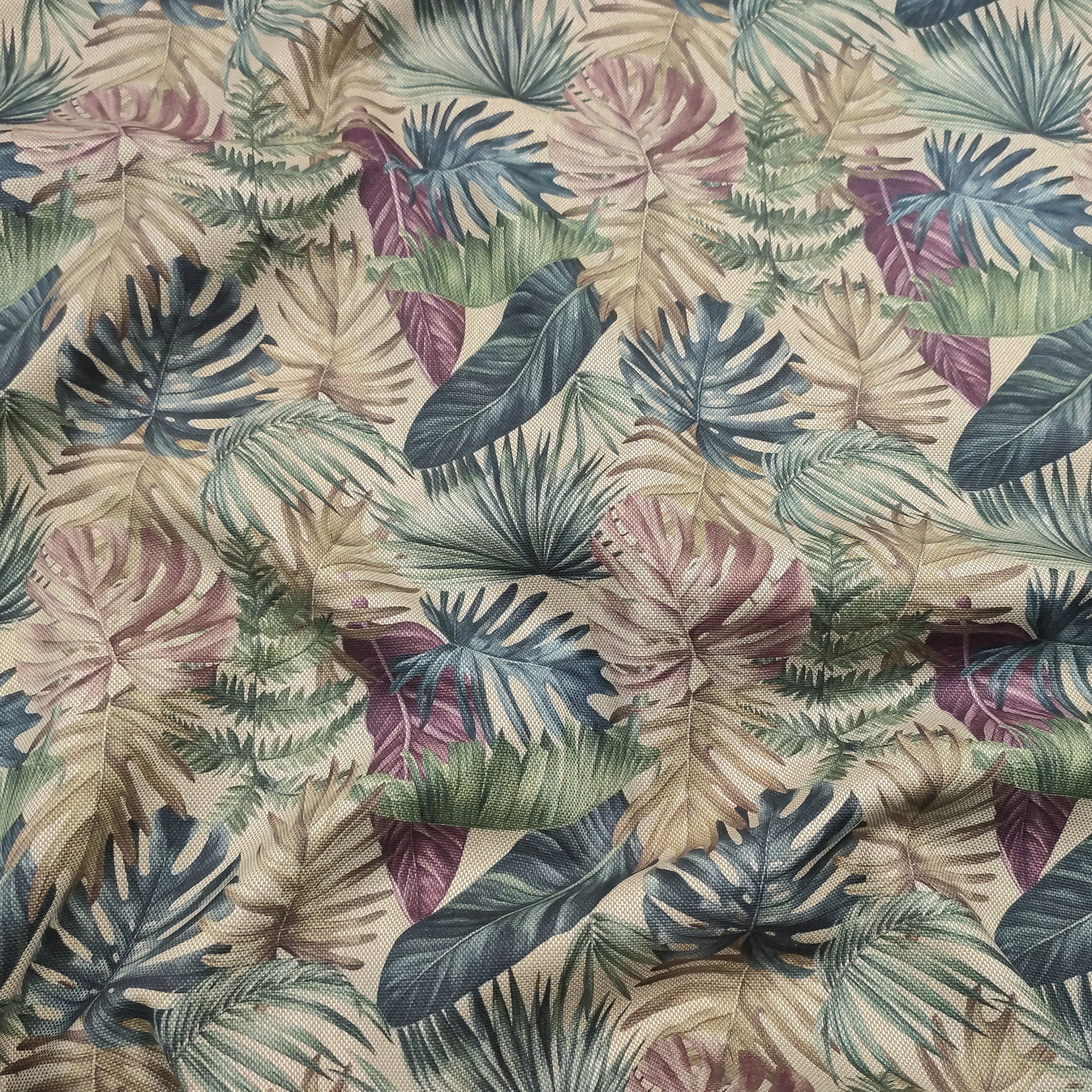 Cotton Mix Fabric Tropical Leaves Image