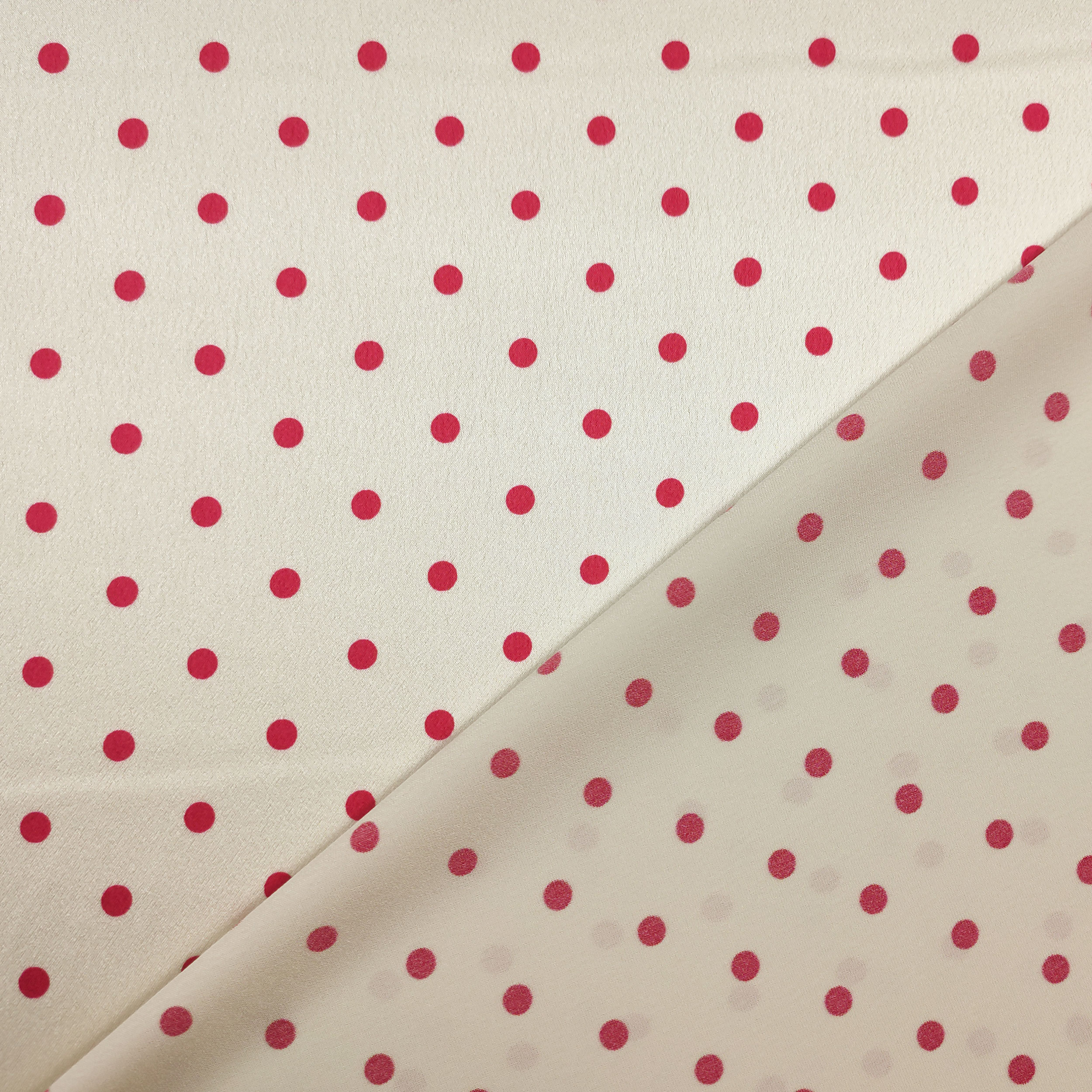 Silk Satin Red Polka Dot