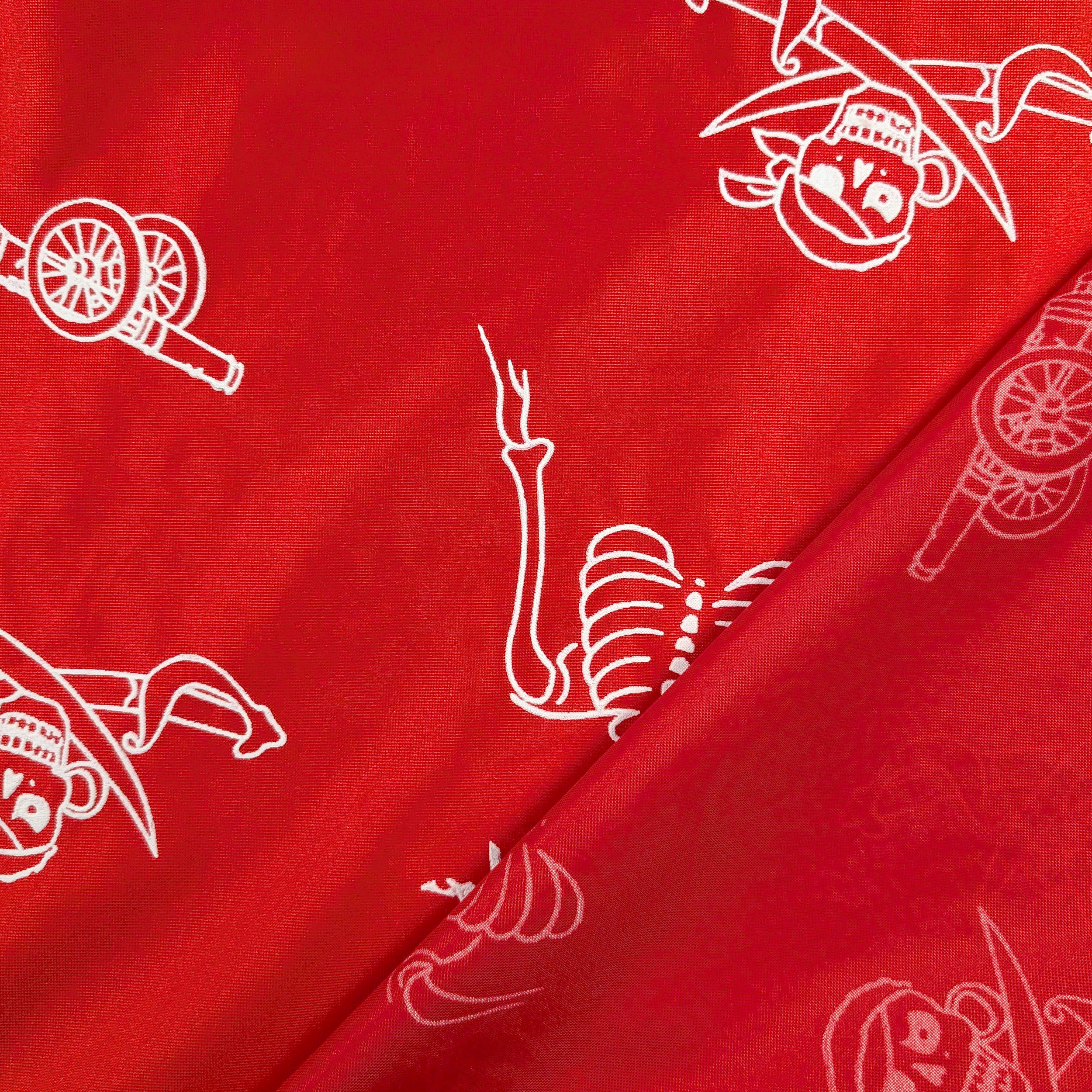 Red Pirate Skulls Carnival Fabric Image