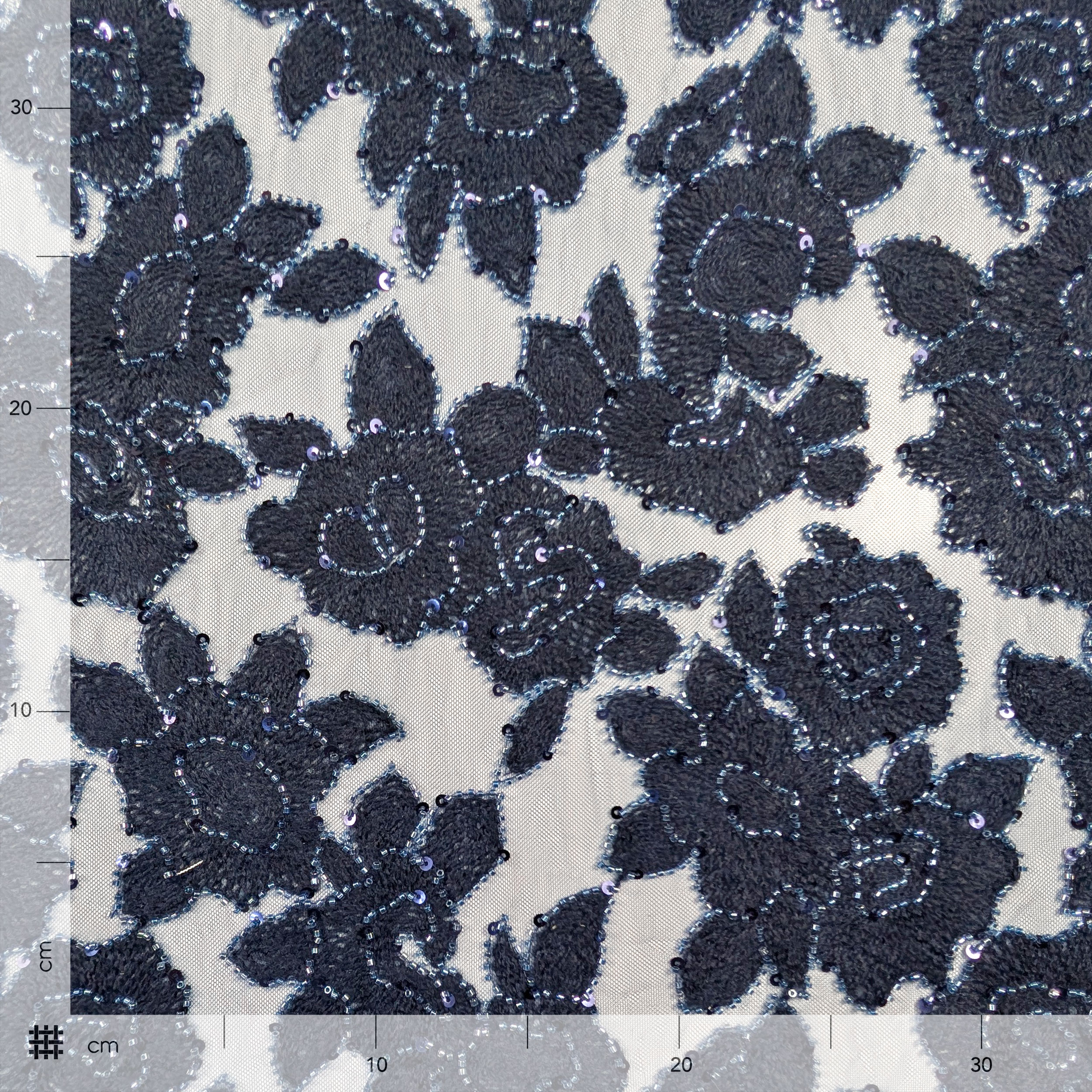Lace Rose Wool Blue Sequins Image