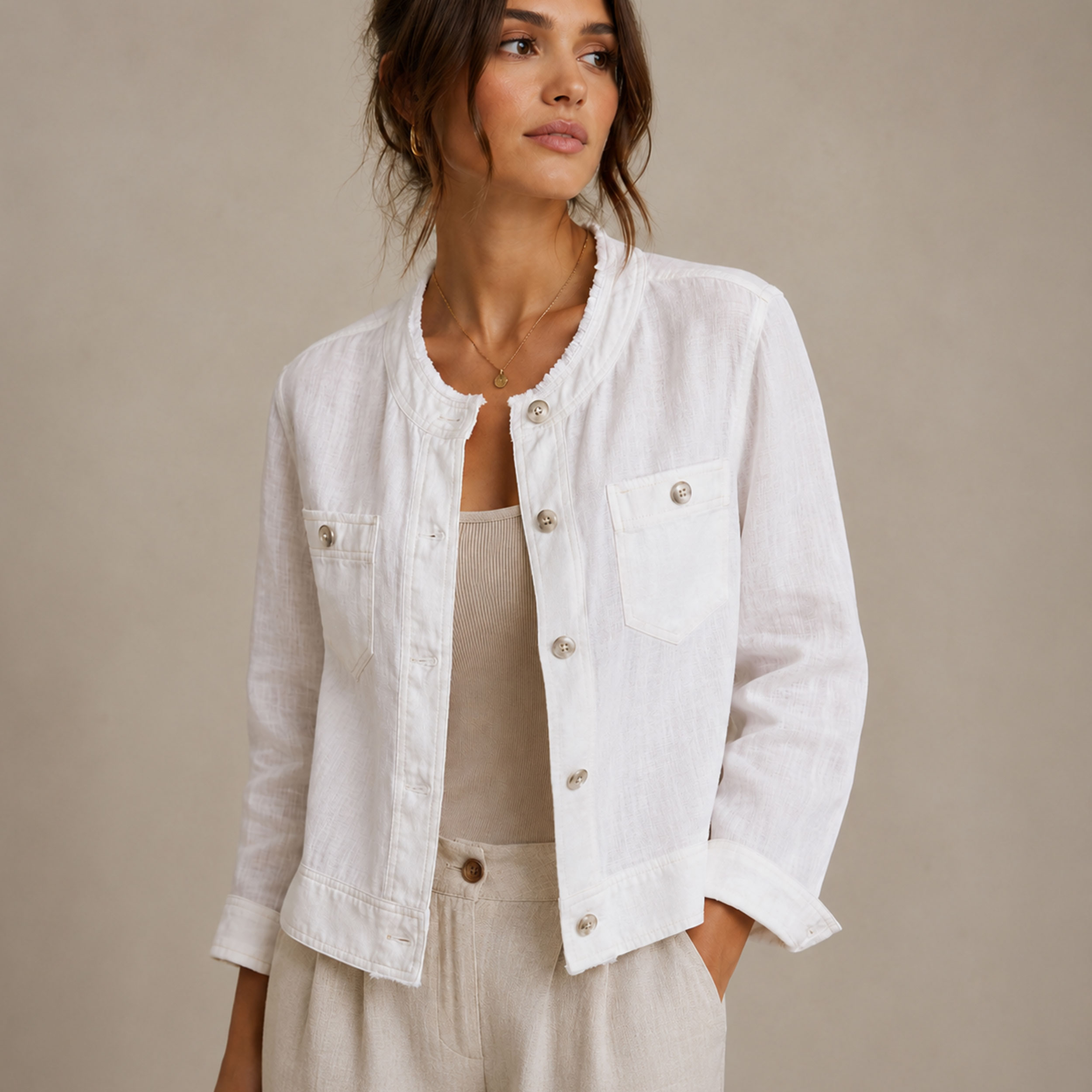 Lino Moda White Jeans Image