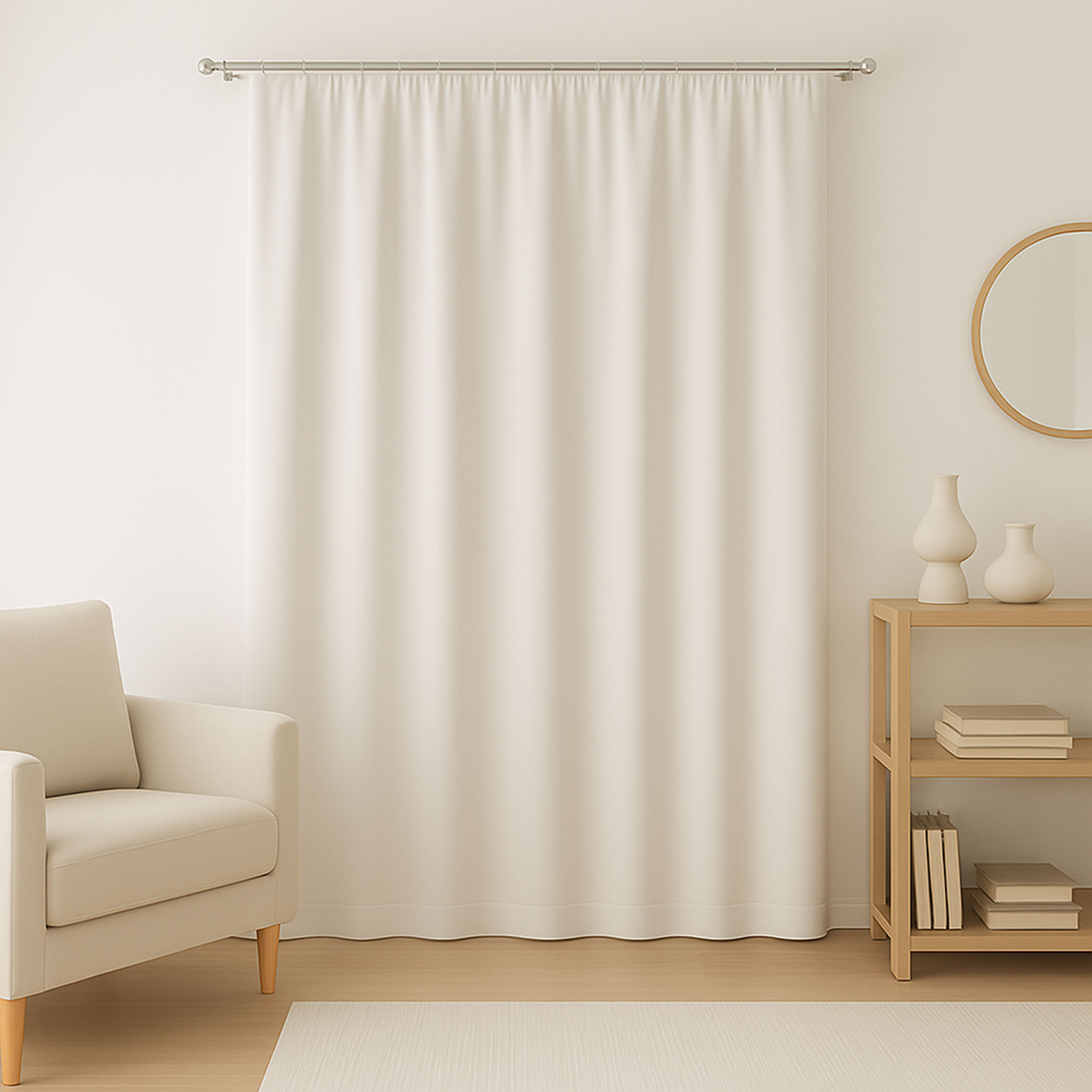 Scampolo Curtain Dark 100% White 75x280 cm Image