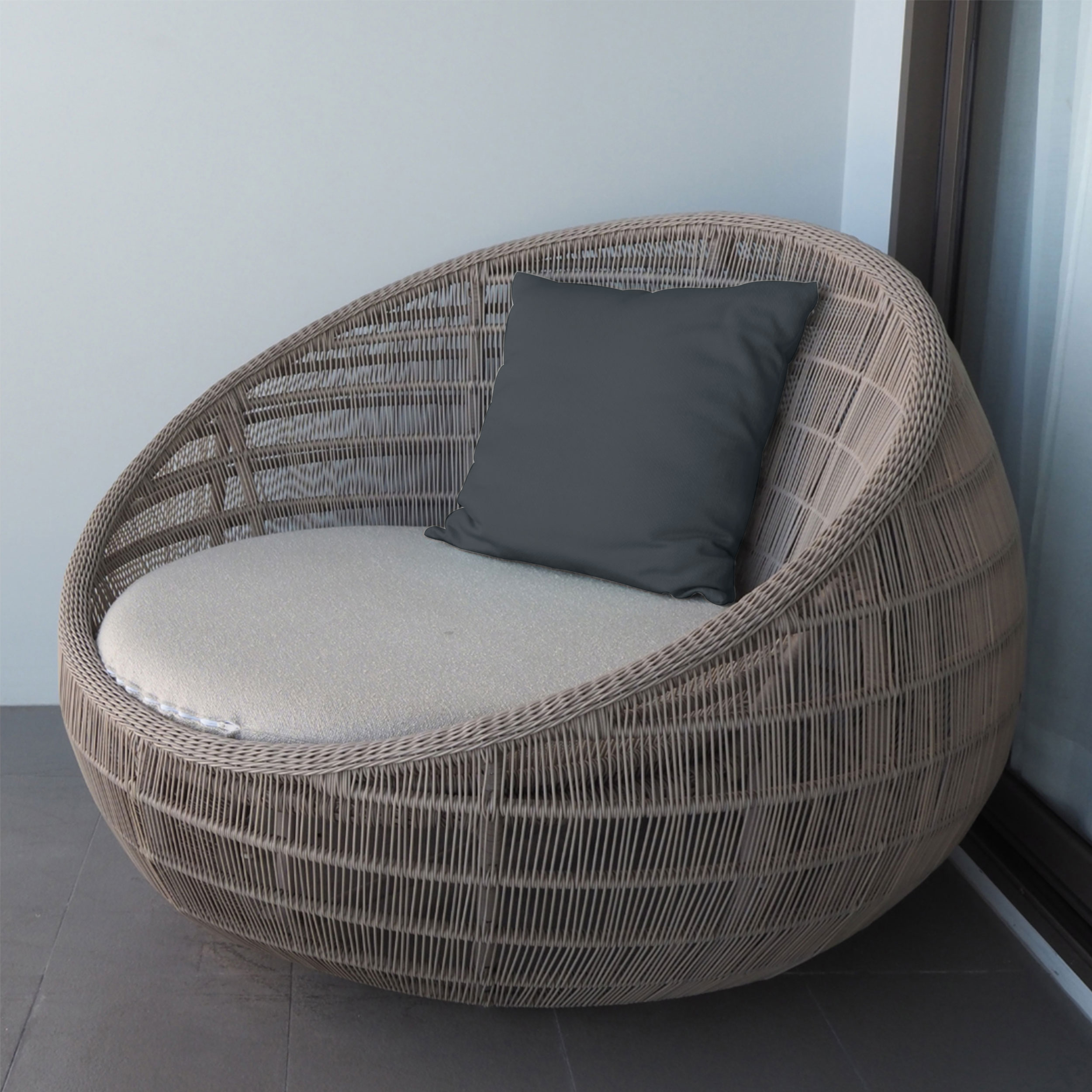 Tissu extérieur imperméable gris uni