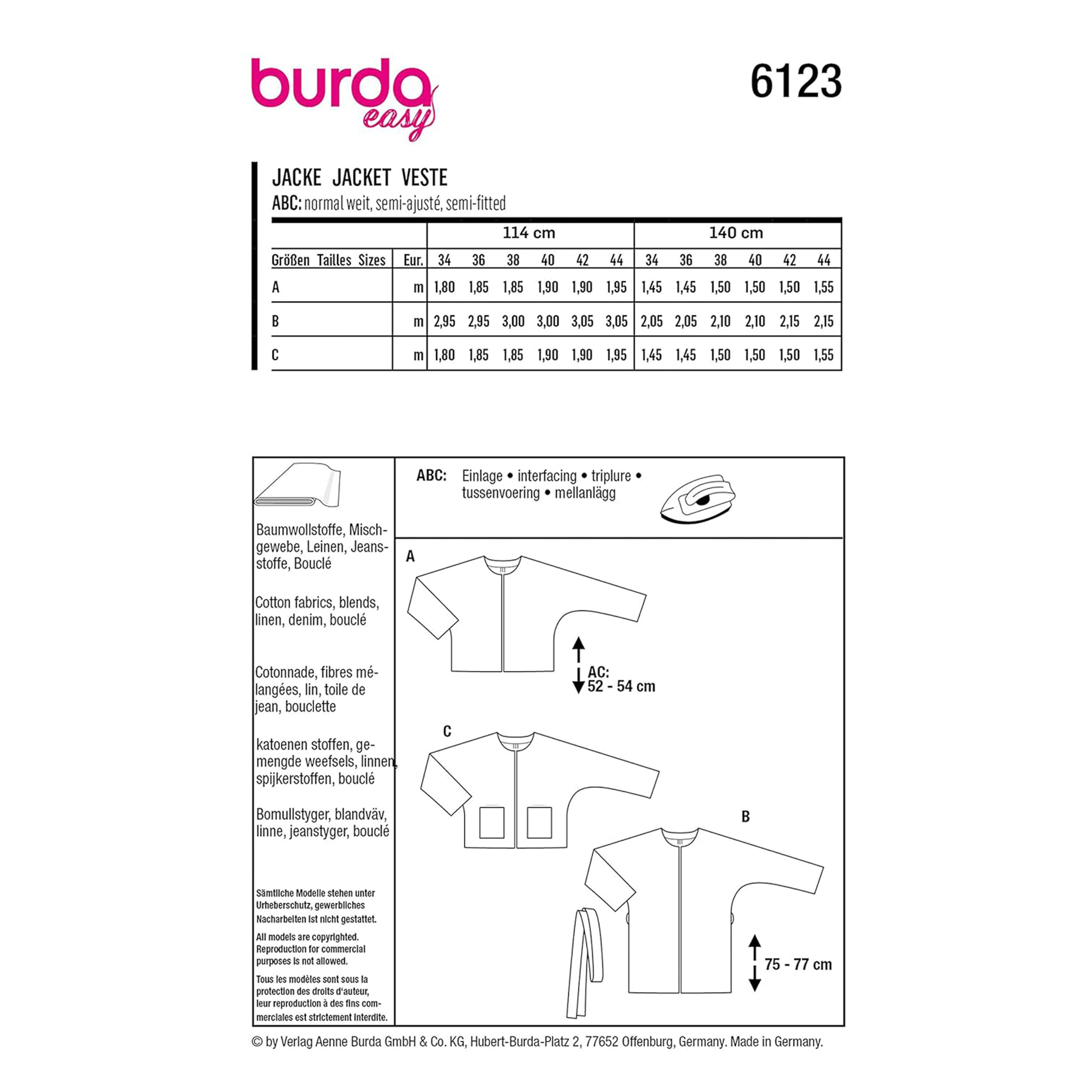 Patron Burda Super Easy Jacket Image