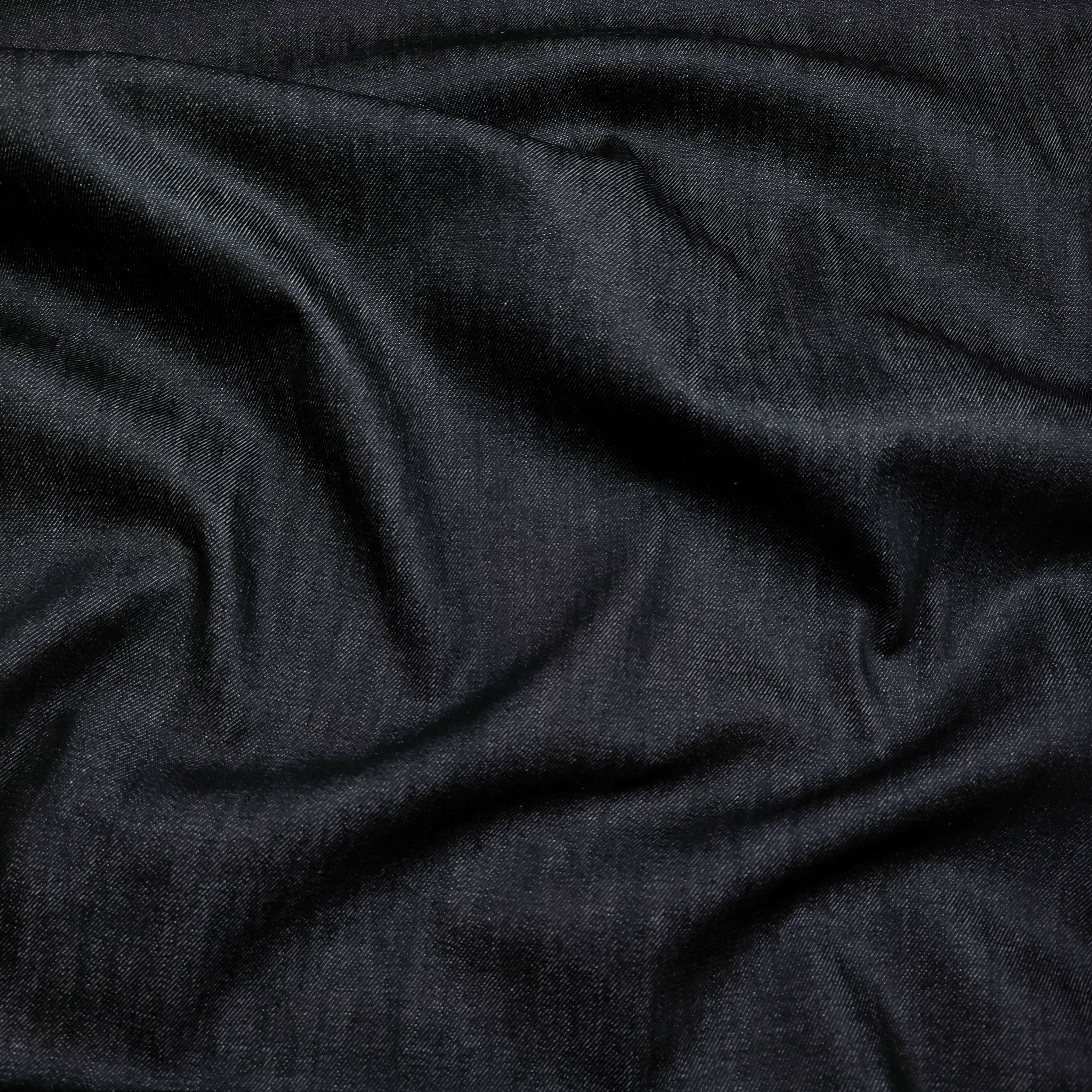 Tejido vaquero de algodón azul oscuro