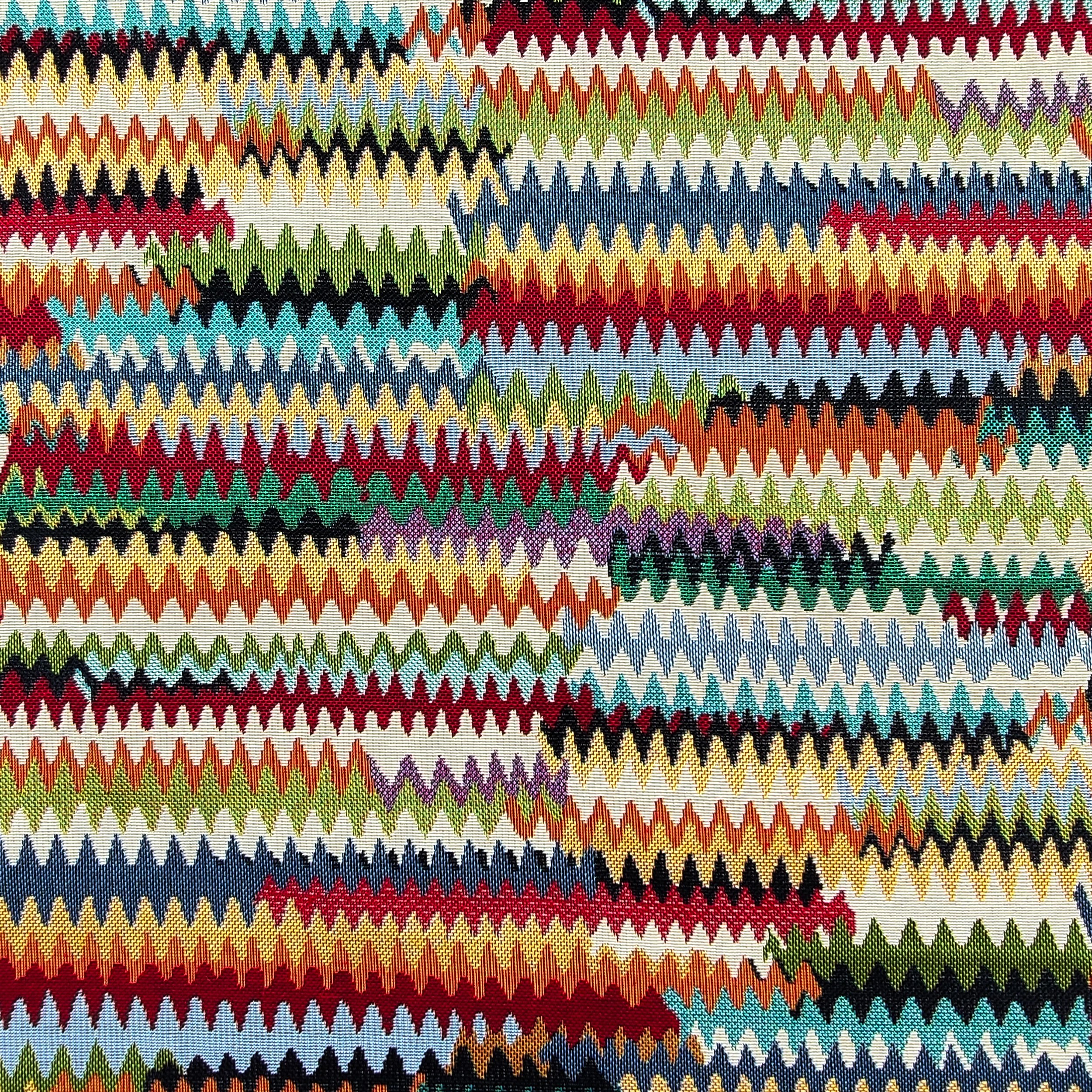 Tela Gobelin de colores con estampado Zig Zag
