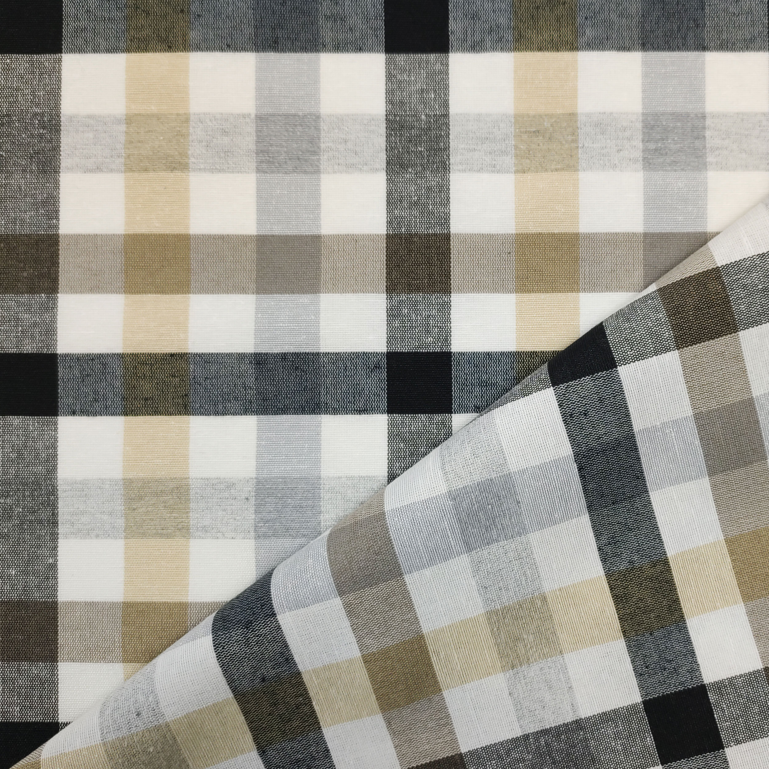 Nappe à carreaux gris beige Tissu teinté dans la masse
