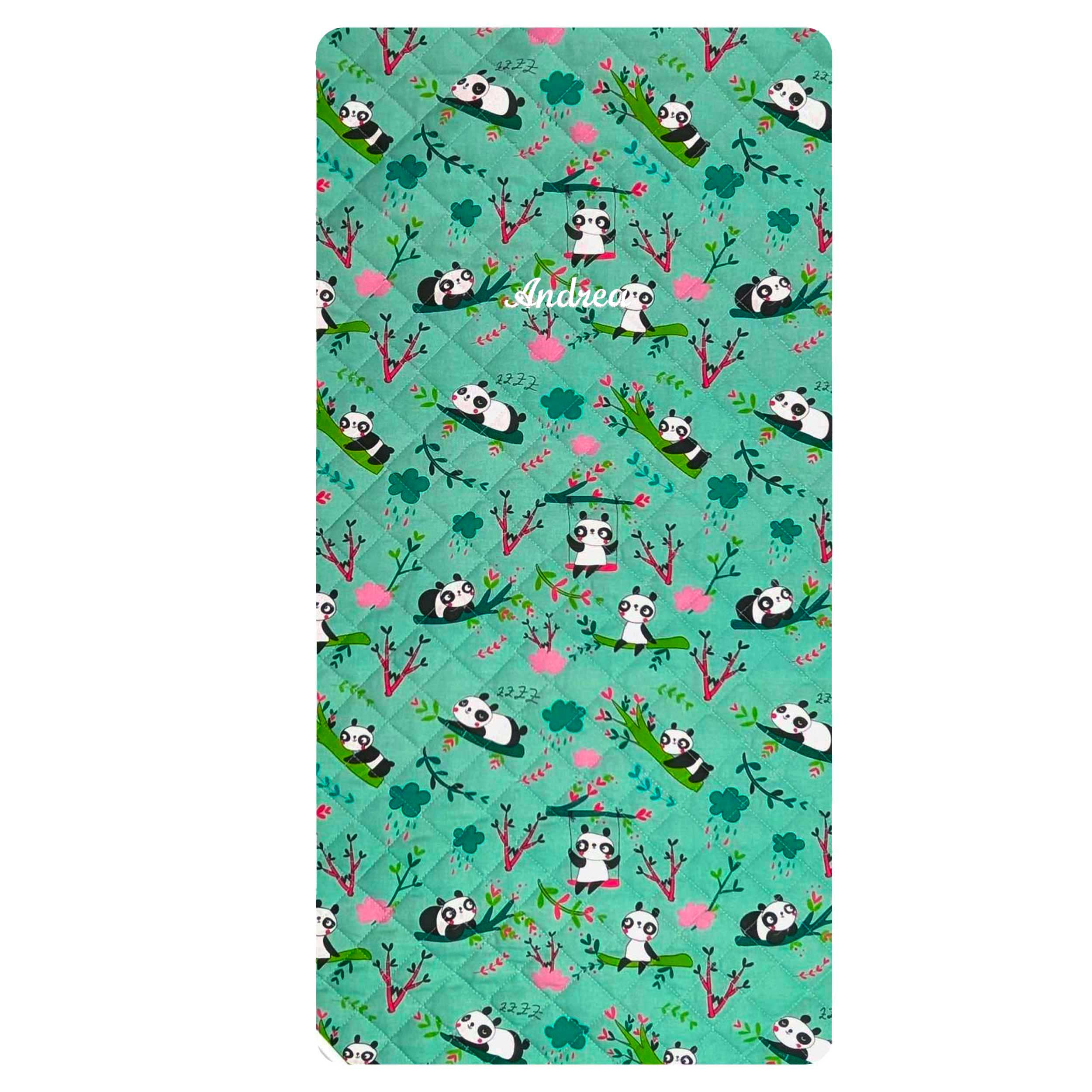 Panda Blanket Mint Green Background Image