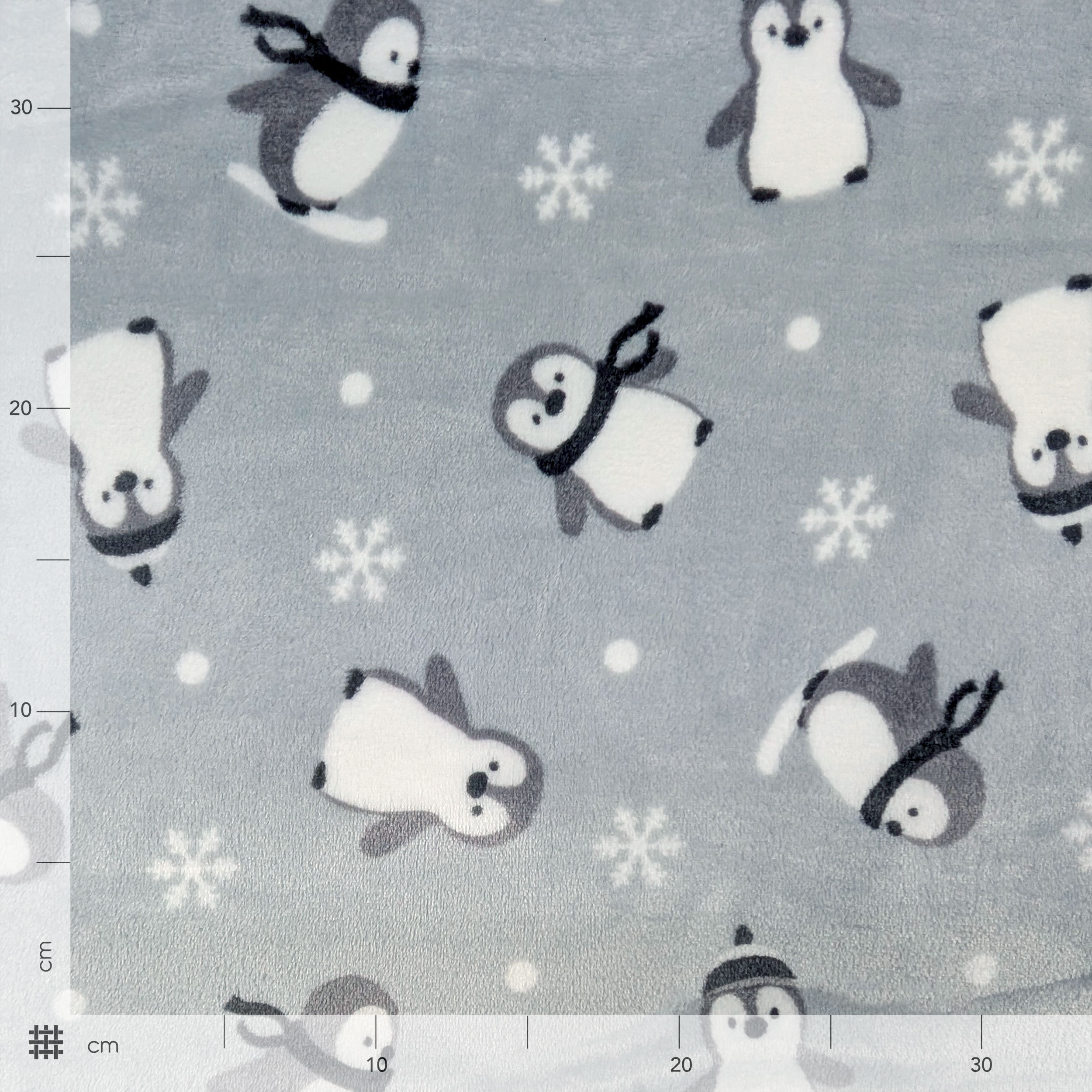 Fleece Hand Cashmere Penguins Grey Background Image
