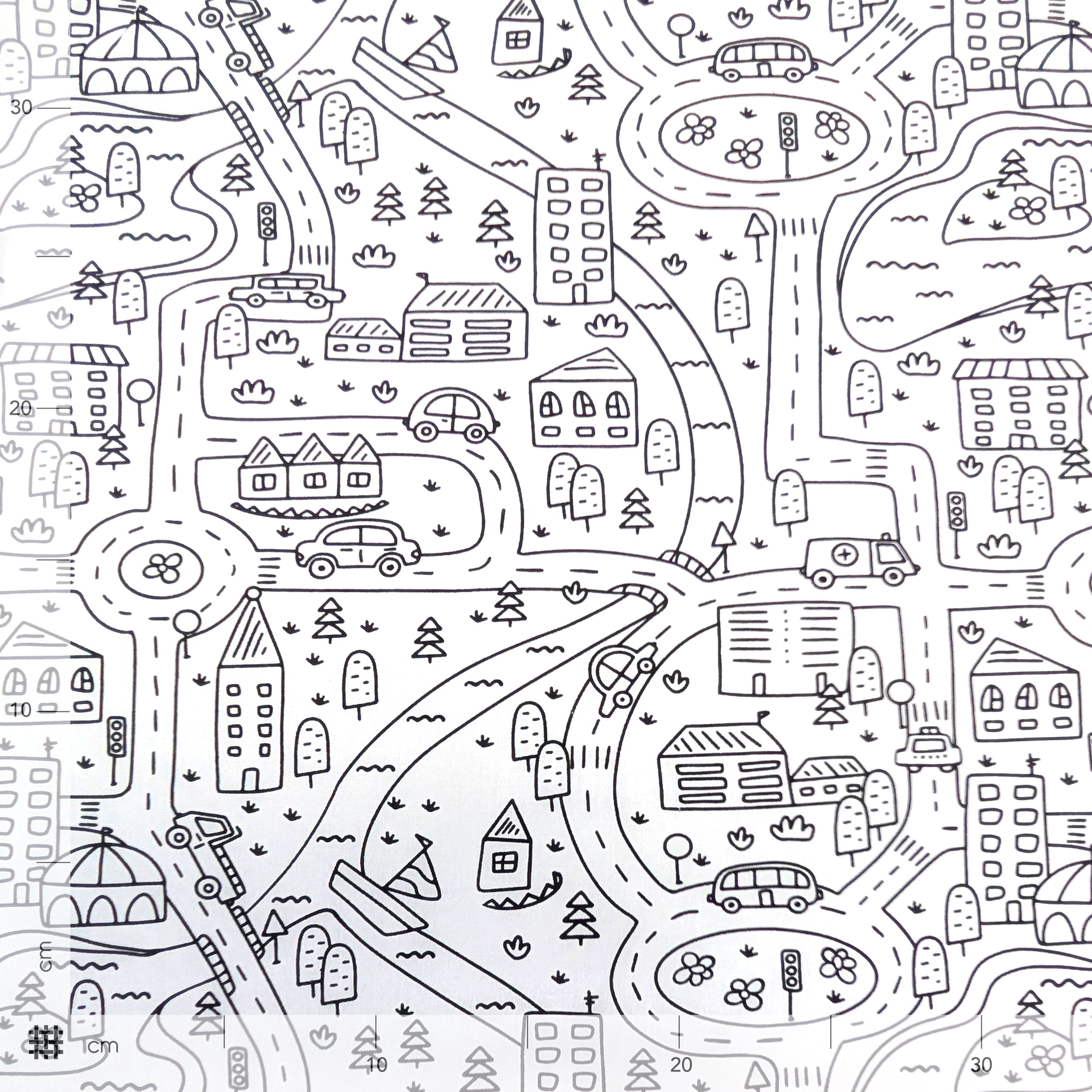 Popeline Fantasy City Färbung