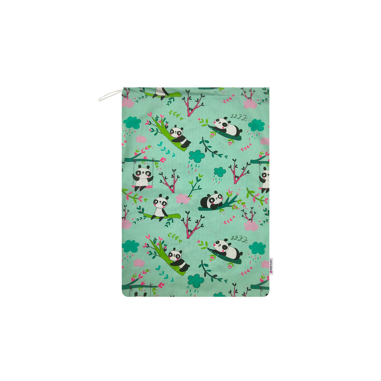 Sac à langer Kindergarten Panda Mint Green Background - Panini Fabrics