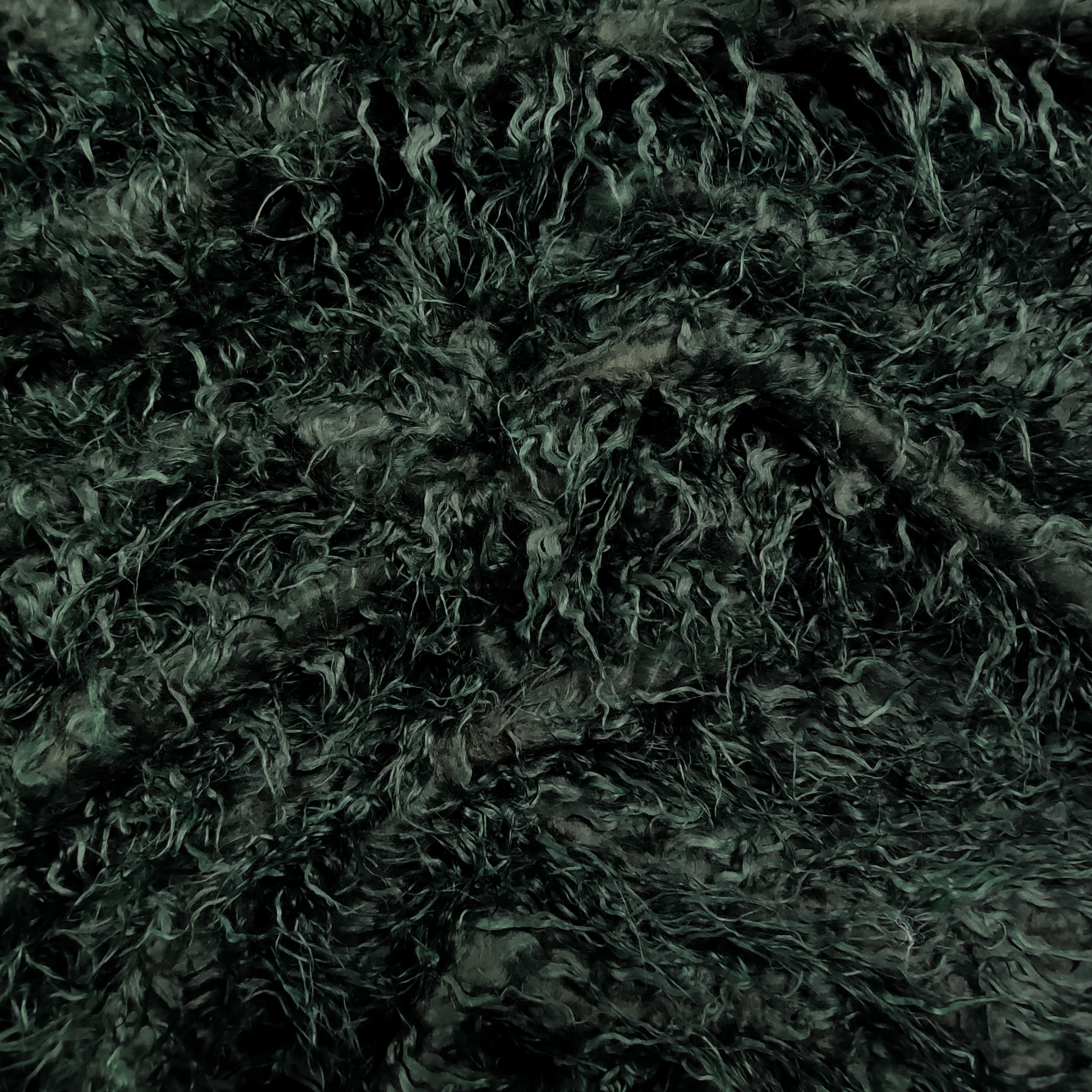 Long Synthetic Fur Plain Green