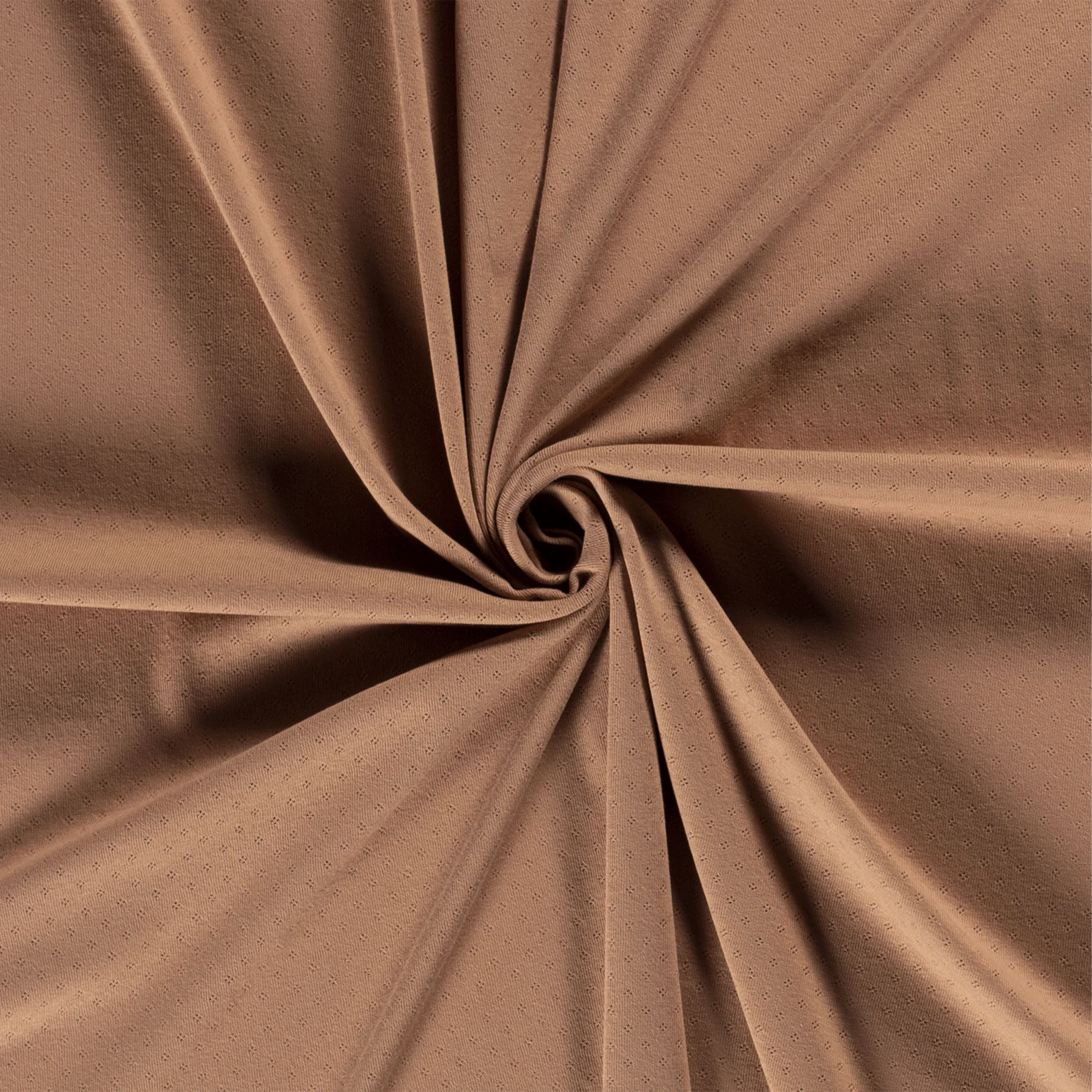 Cotton Floral Perforated Jersey on a Hazelnut Background Image