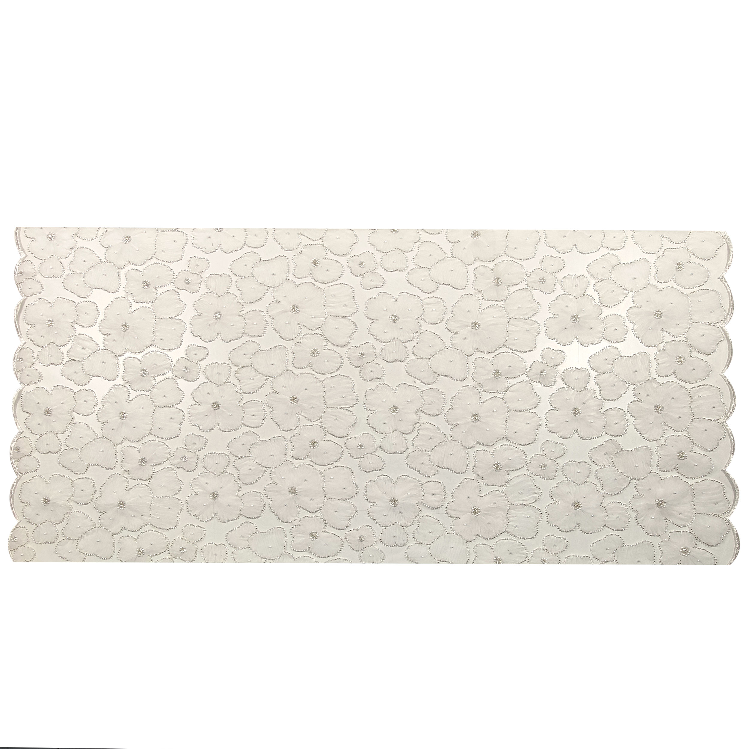 Braut Tüll Weiß Floral Stickerei Stones