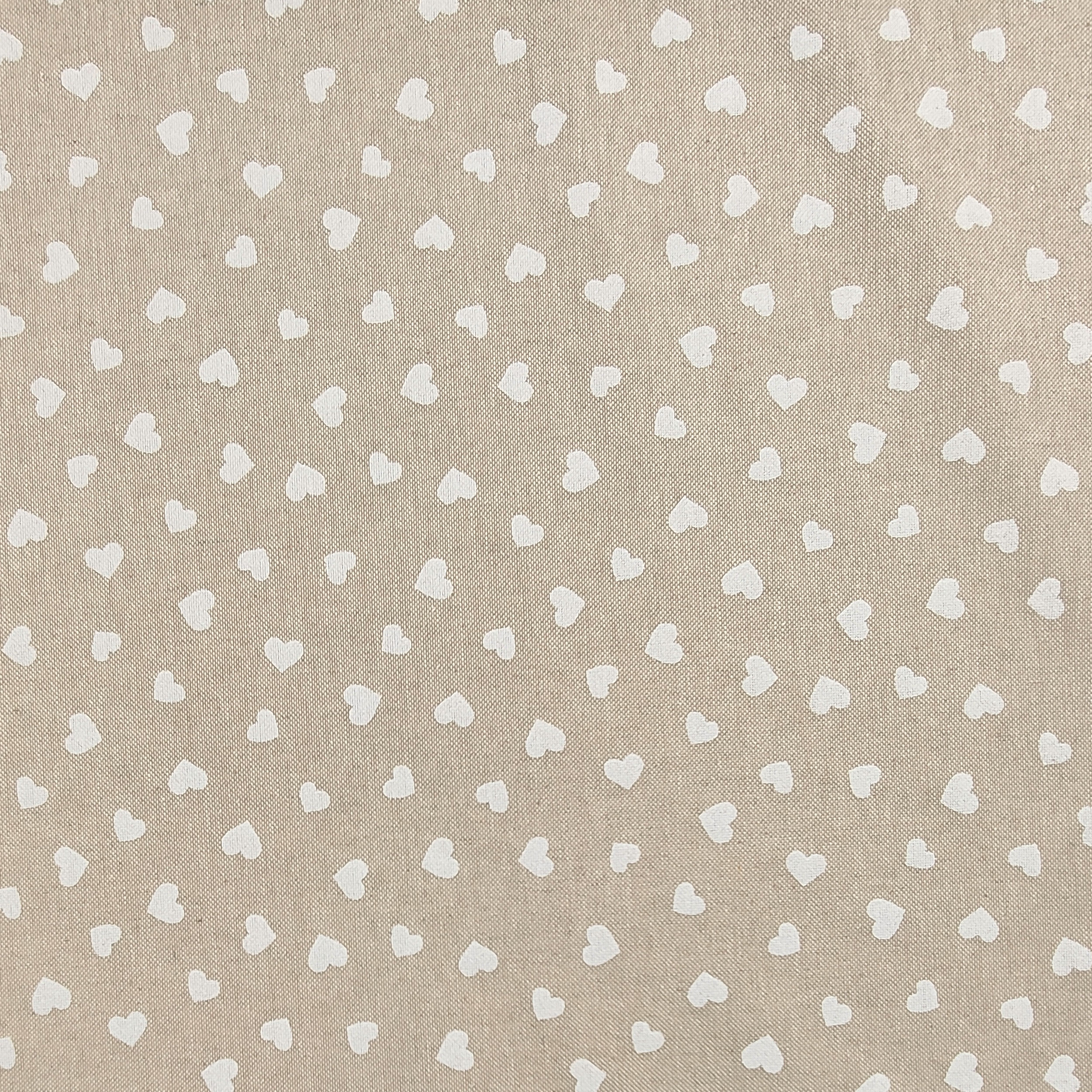 Panama White Hearts Beige Background