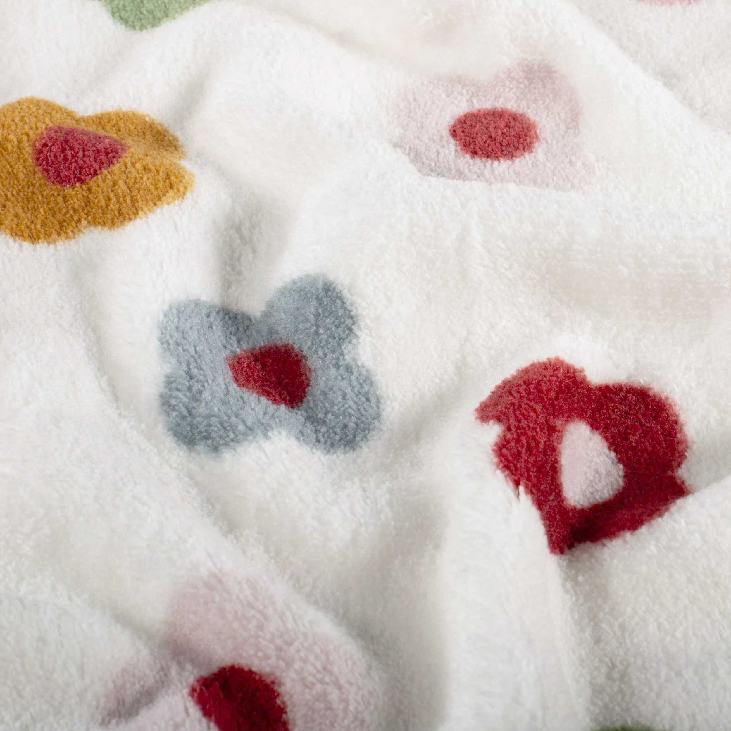 Cashmere Fleece Coloured Flowers White Background Image