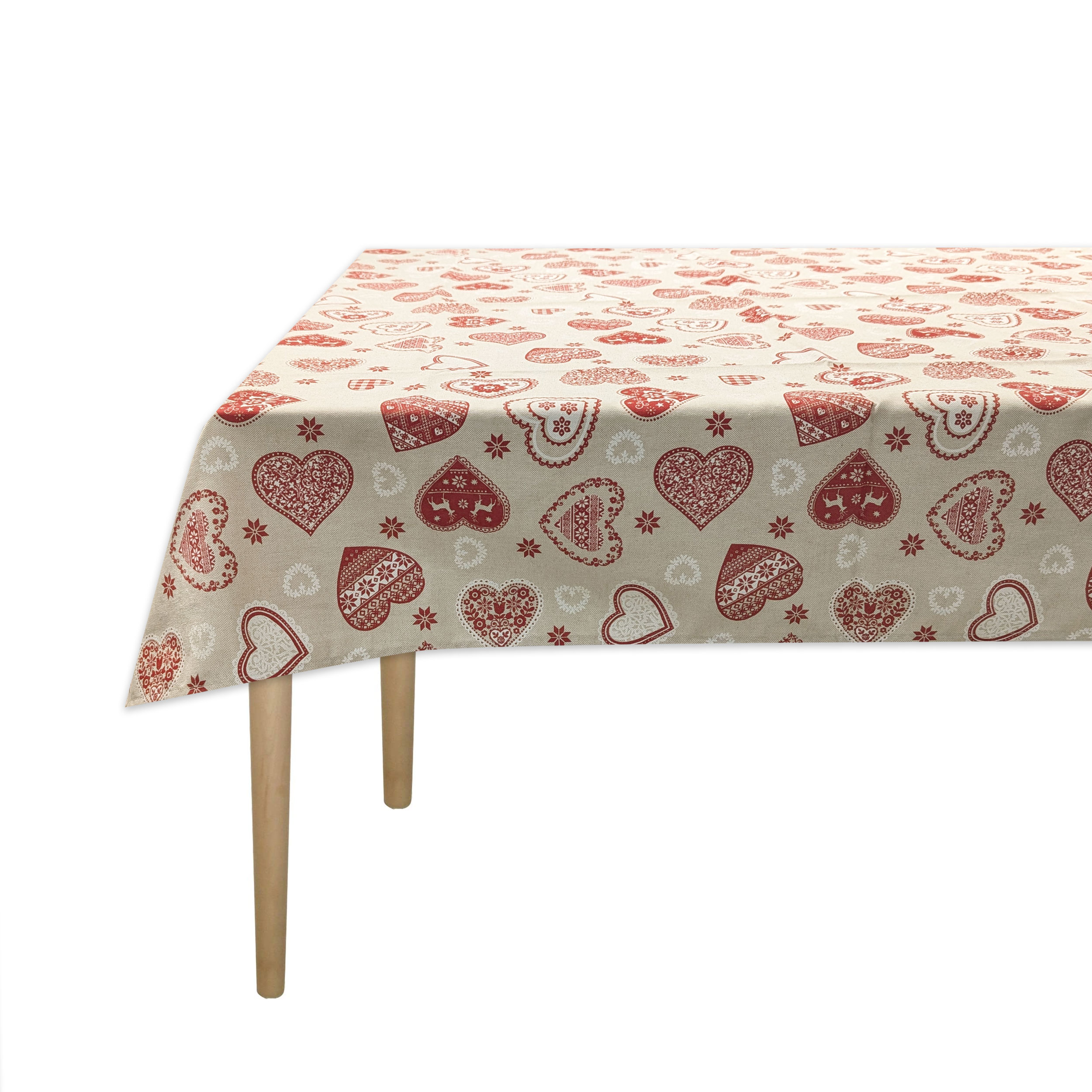 Christmas Tablecloth Christmas Hearts Image