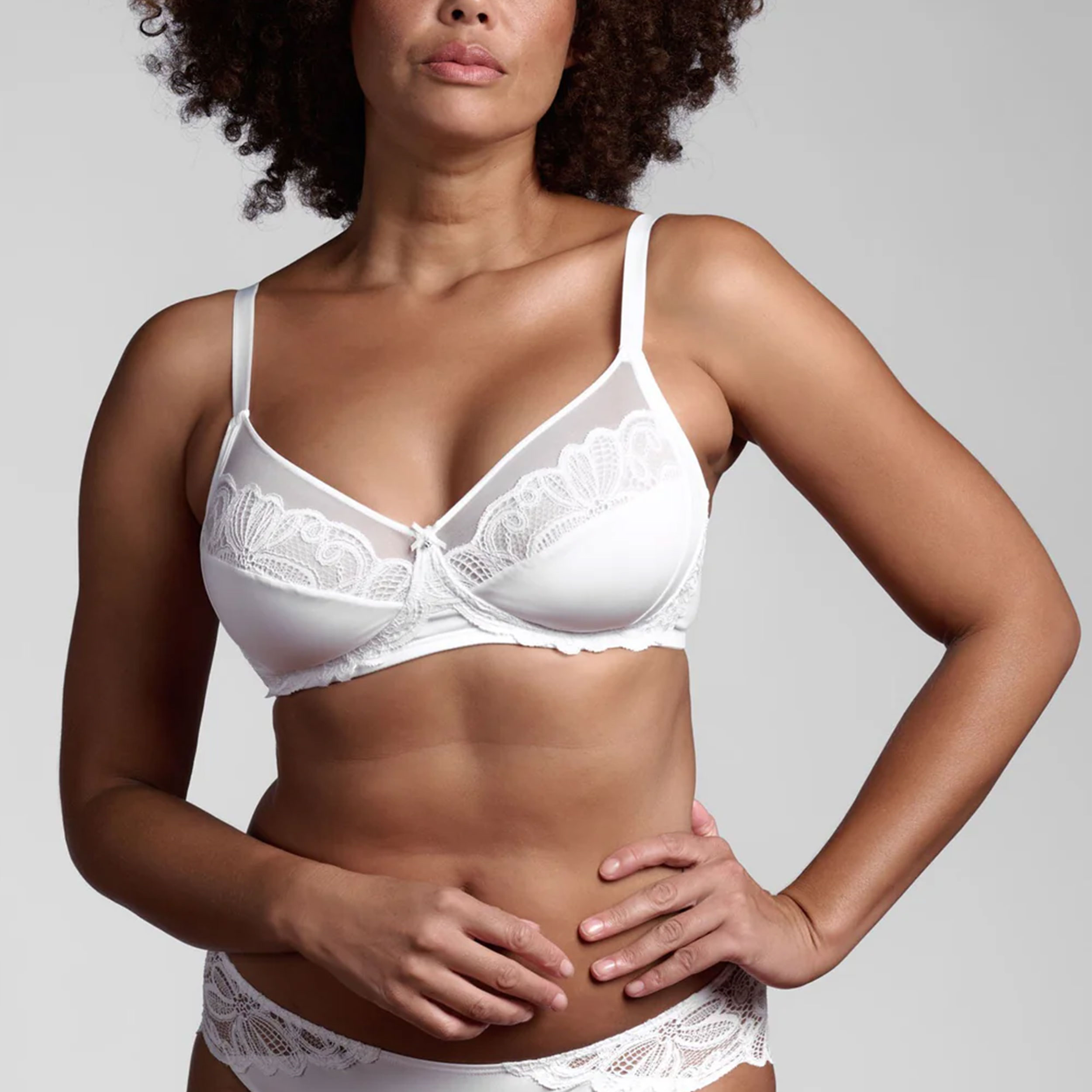 Lepel Wire-Free Lace Bra – Allure White Image