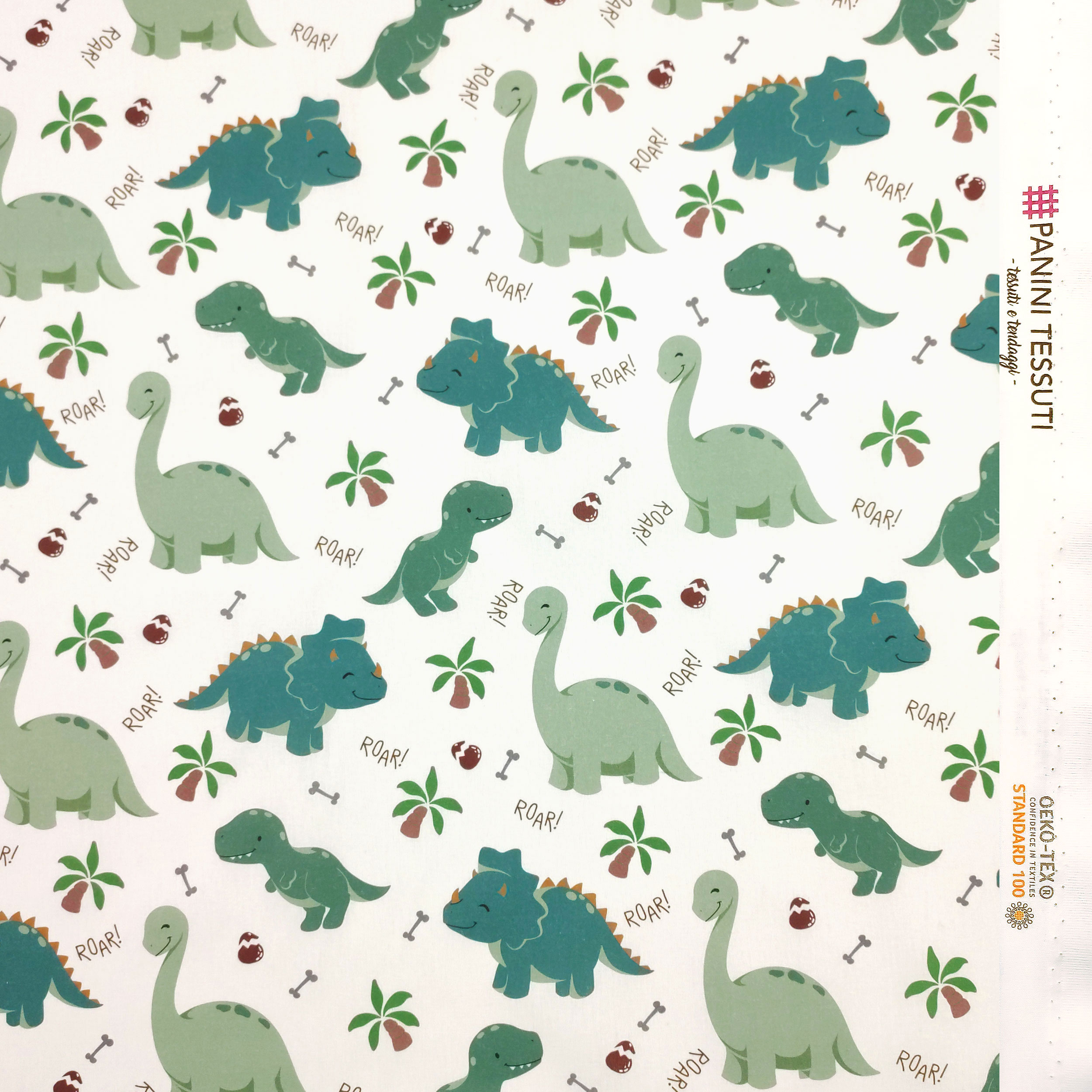 Cotton Fabric Dinosaurs Large