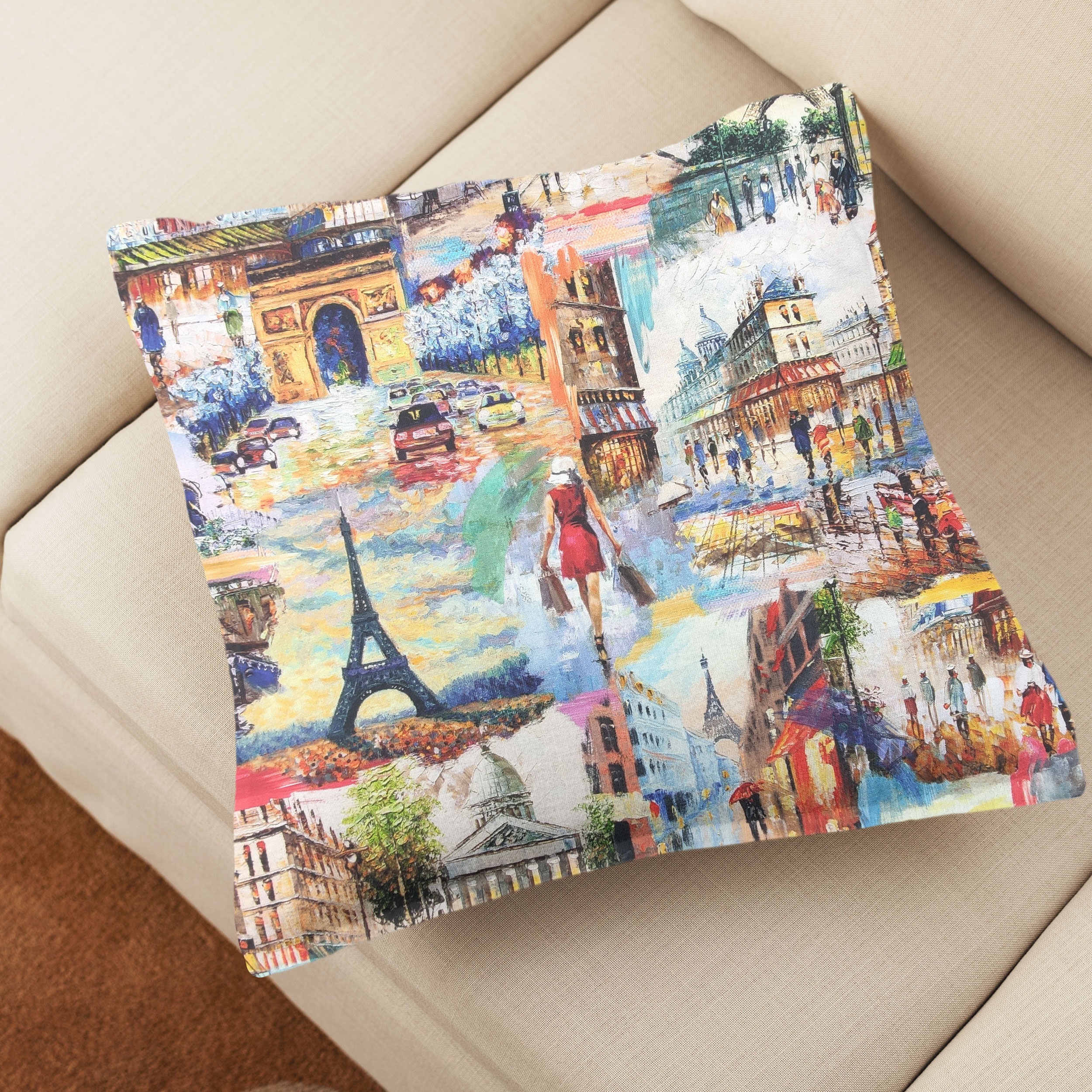 Tejido de algodón Panamá Pintado París