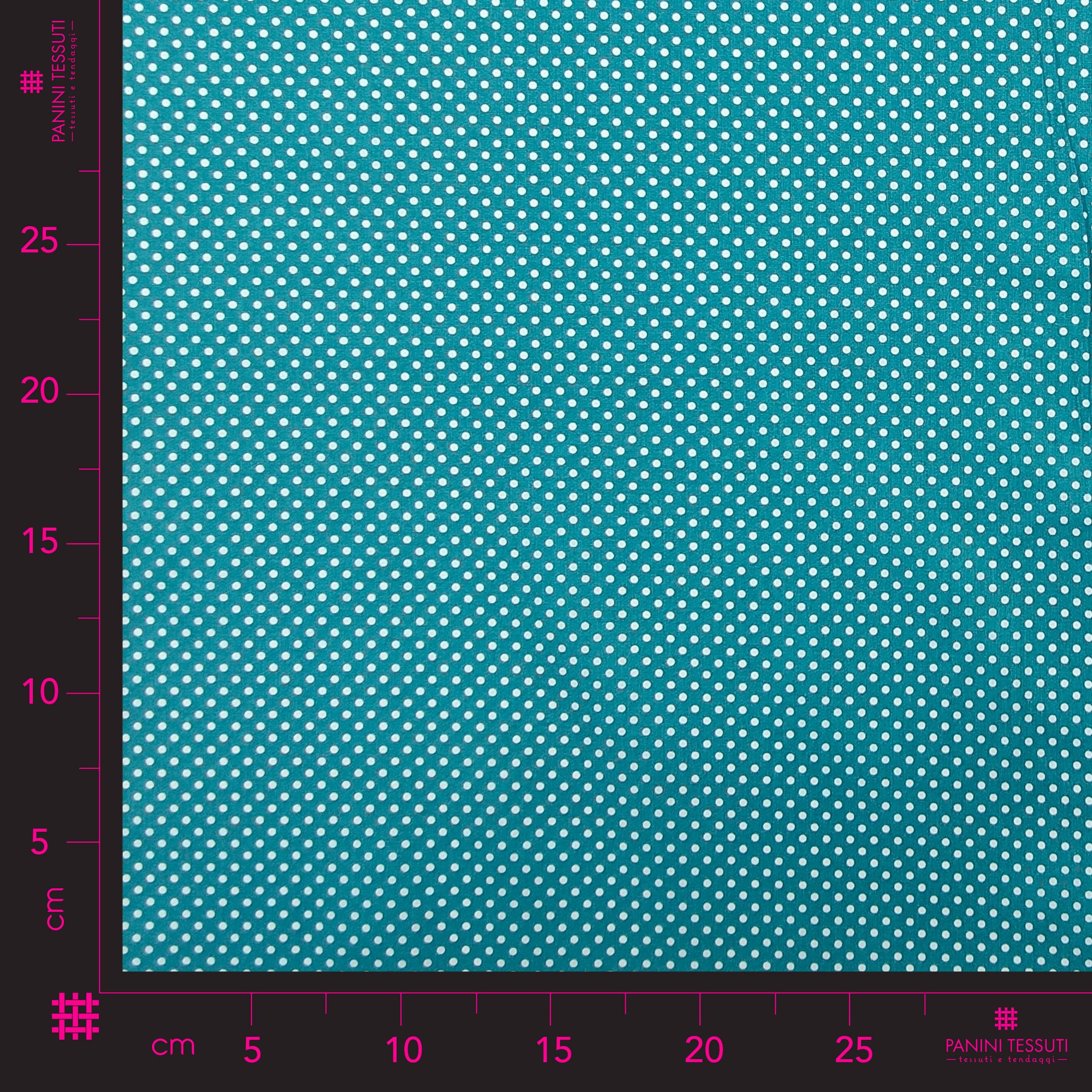 Baumwollstoff Türkis Weiß Polka Dots
