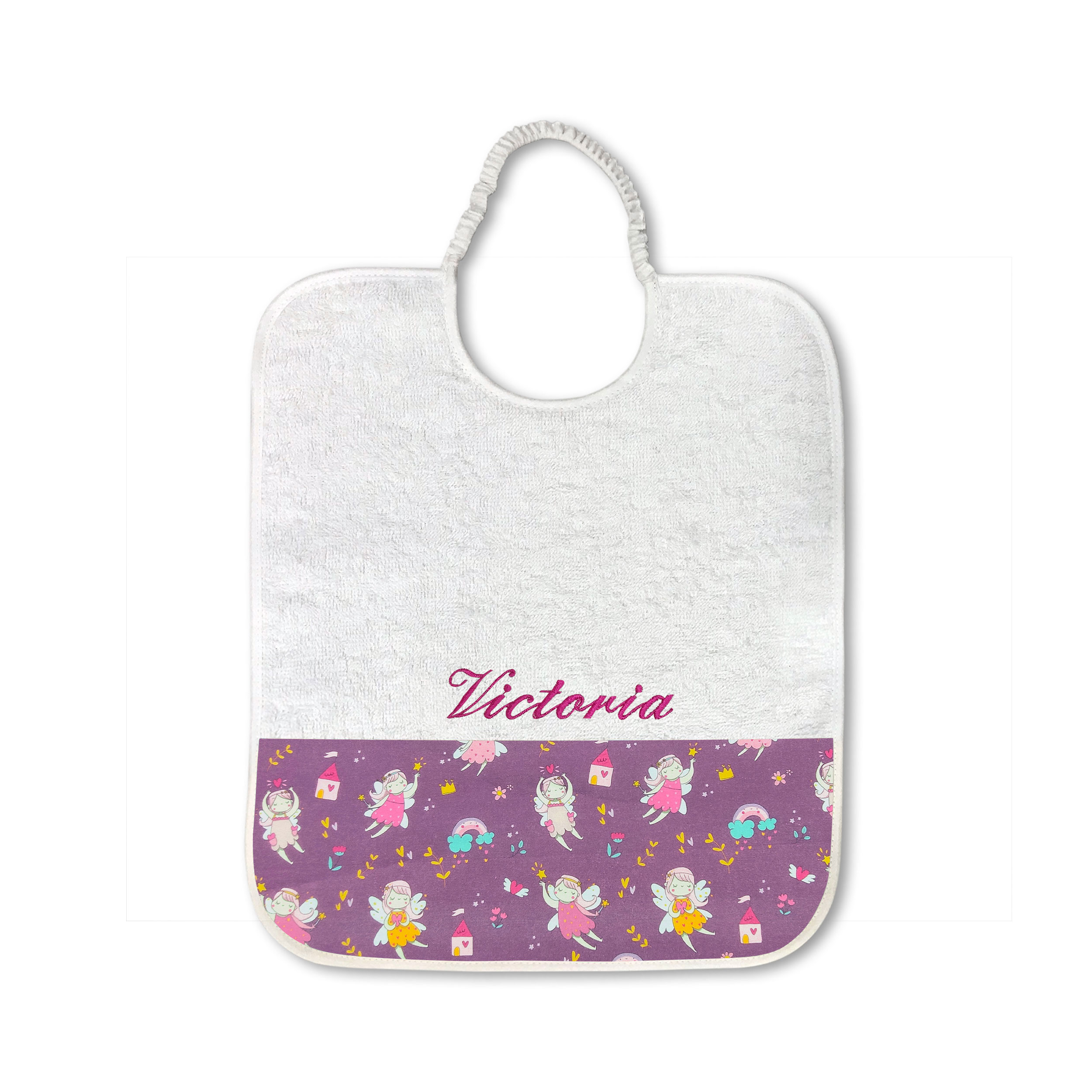 Bavoir fond fée lilas - Panini Fabrics