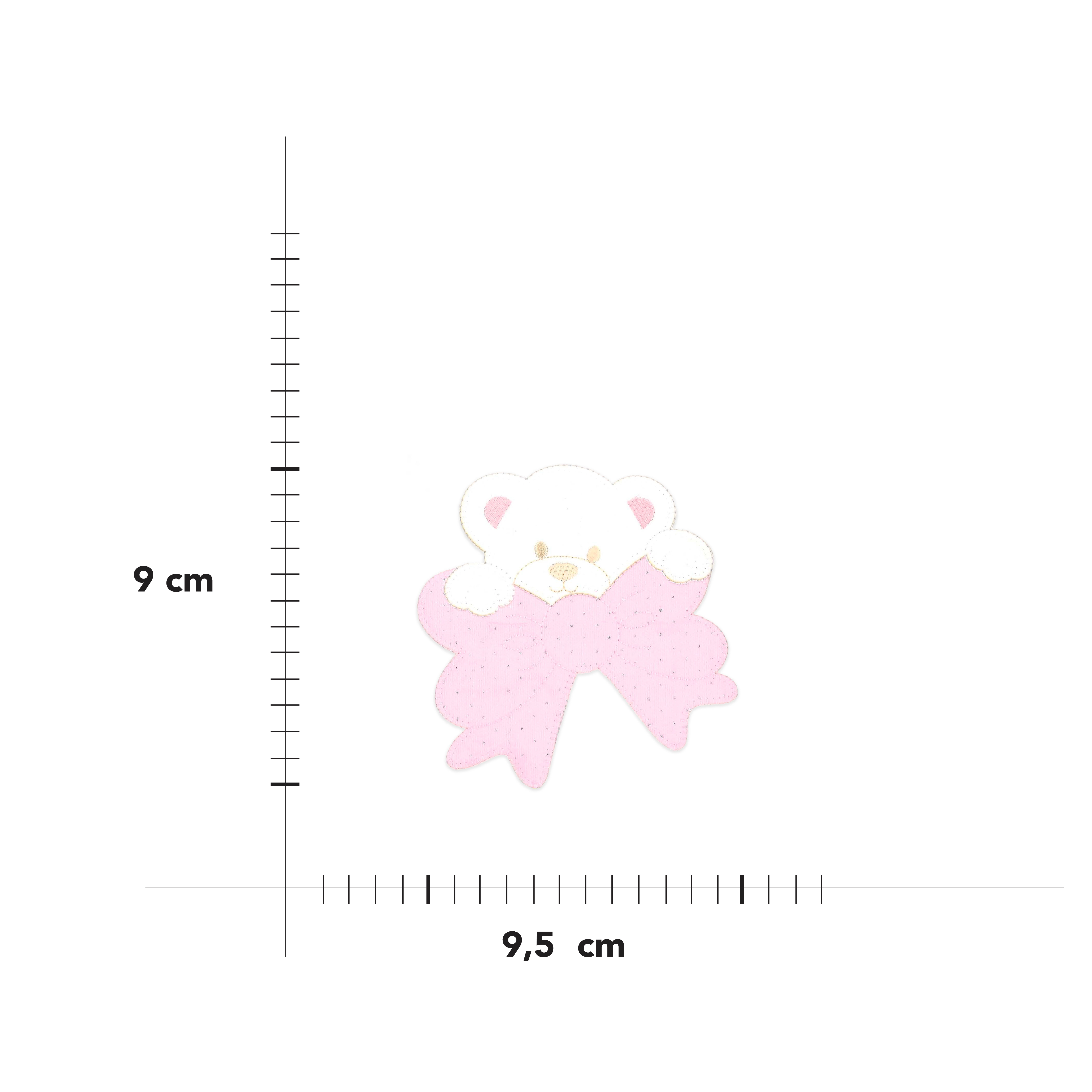 Medium Bear Application with Rhinestone Bow Image