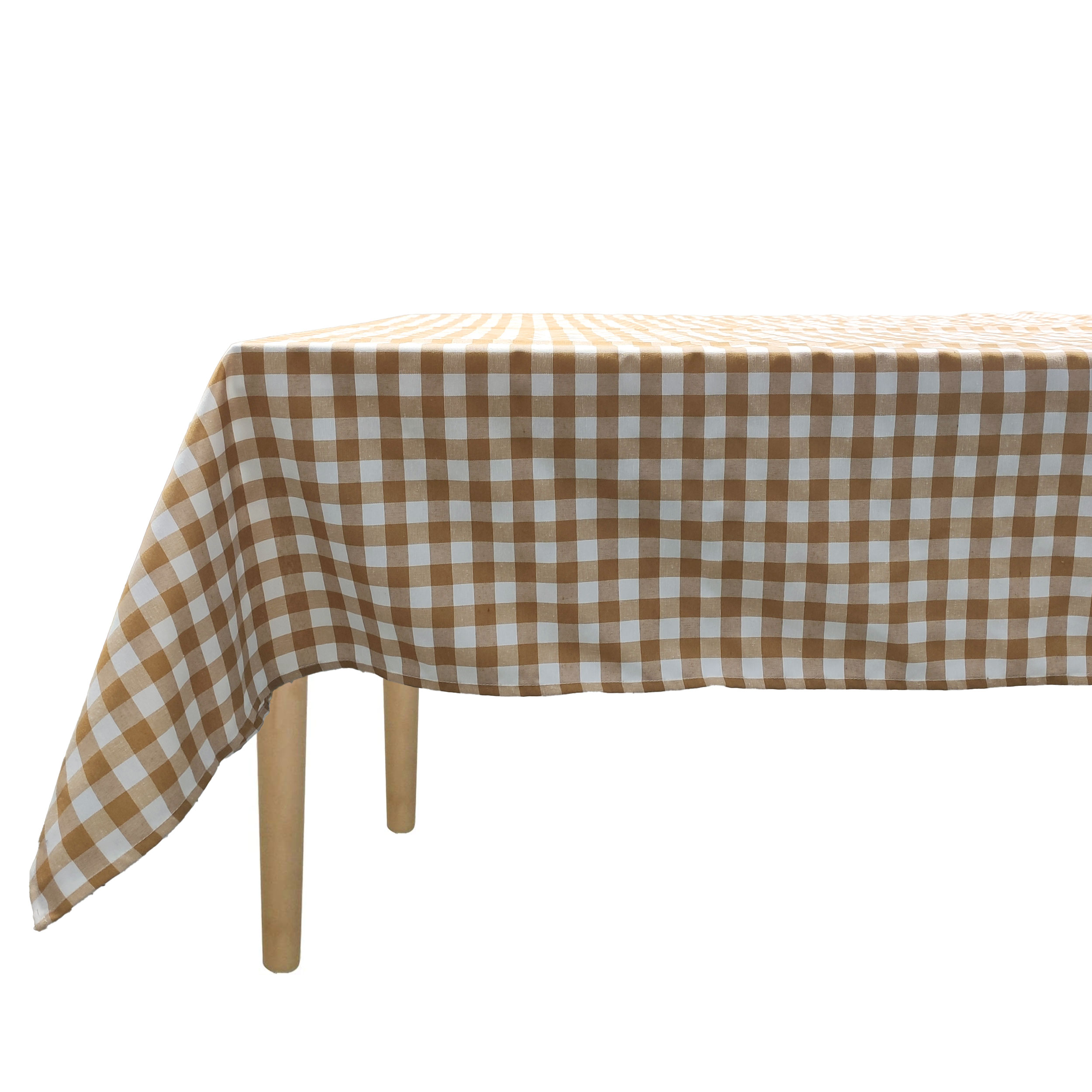 Checked tablecloth Biscuit 140x140 cm Image