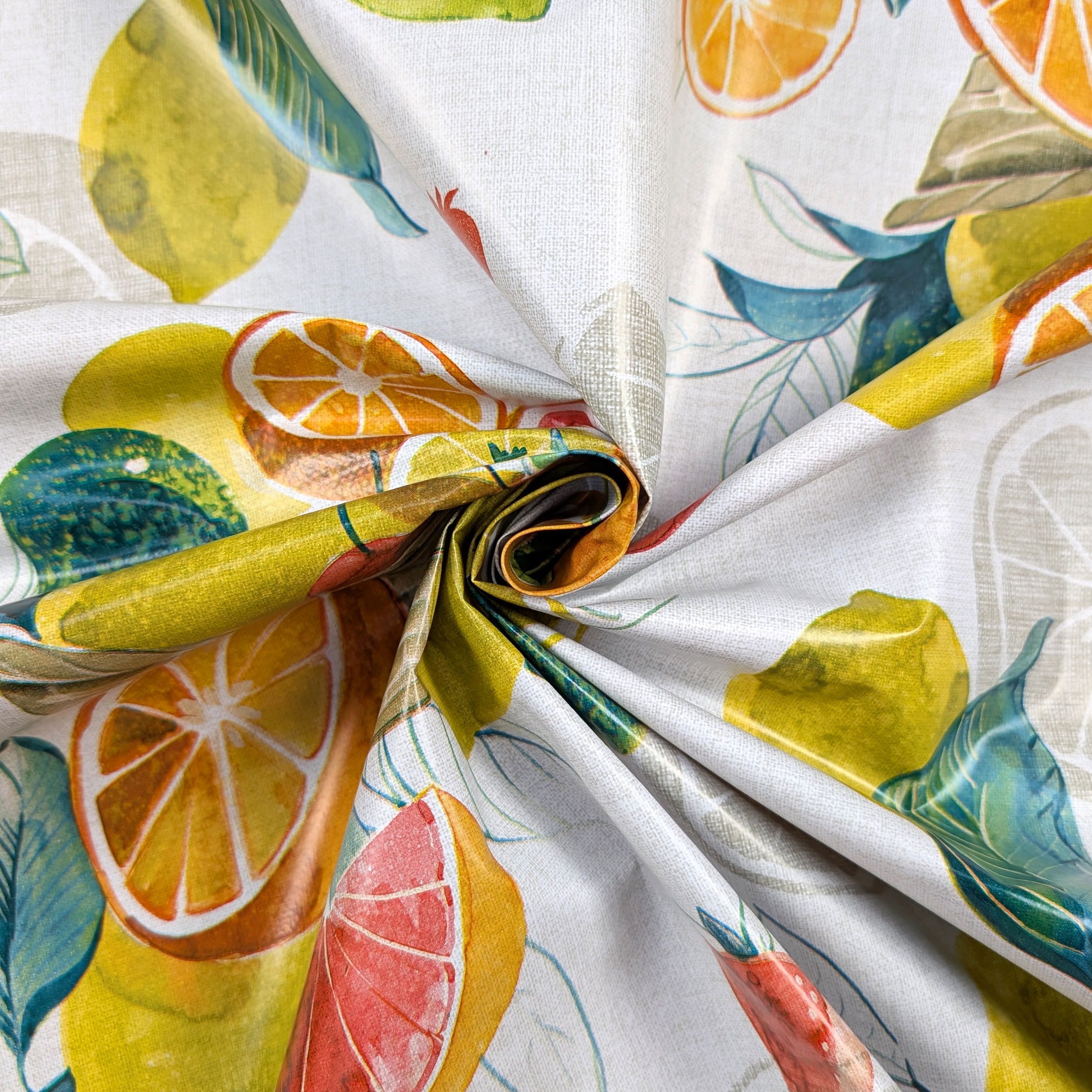 Fruit Basket Waxed Tablecloth Fabric Image
